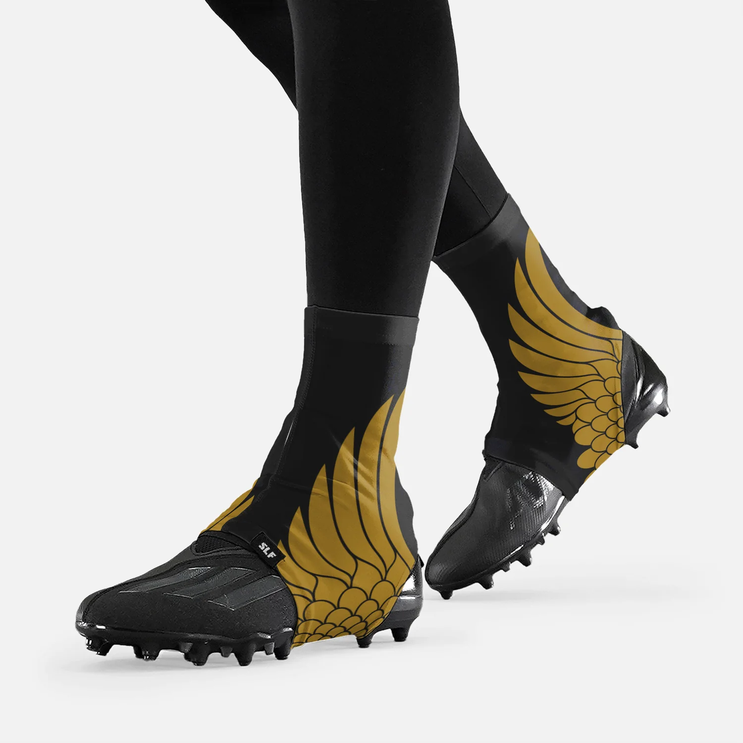 Icarus Black Gold Spats / Cleat Covers - Image 3