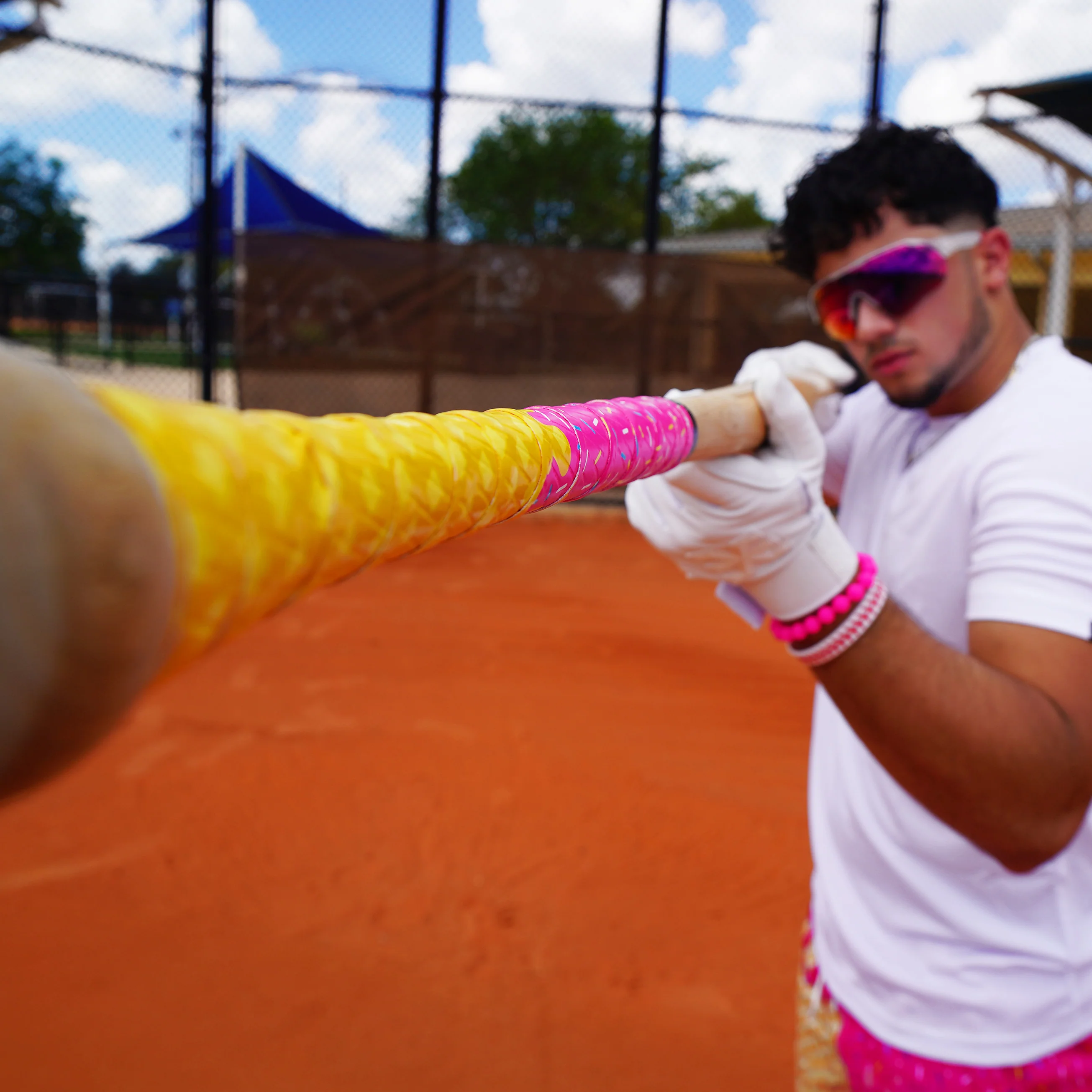Ice Cream Cone Magenta Bat Grip - Image 5