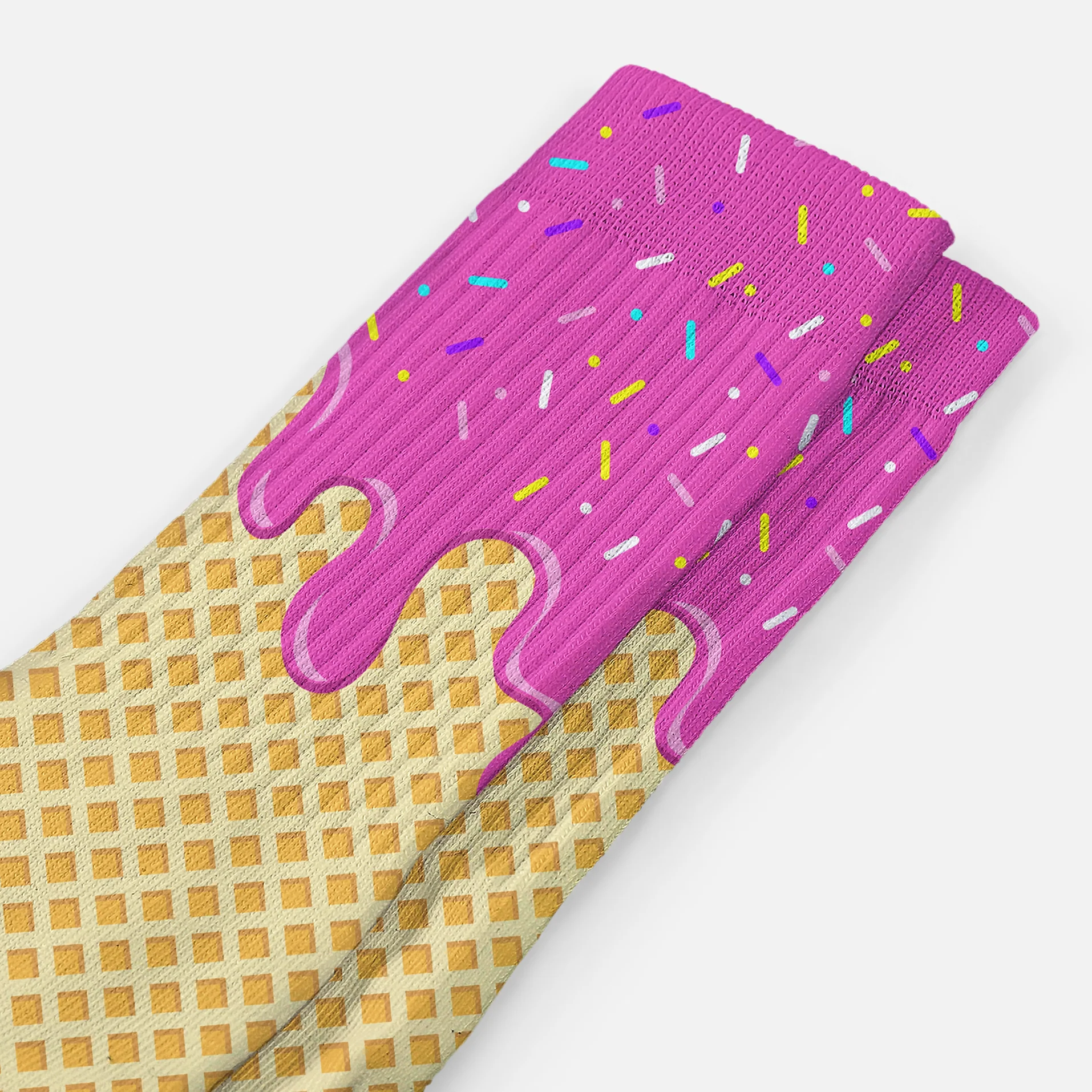 Ice Cream Cone Magenta Crew Socks - Image 4
