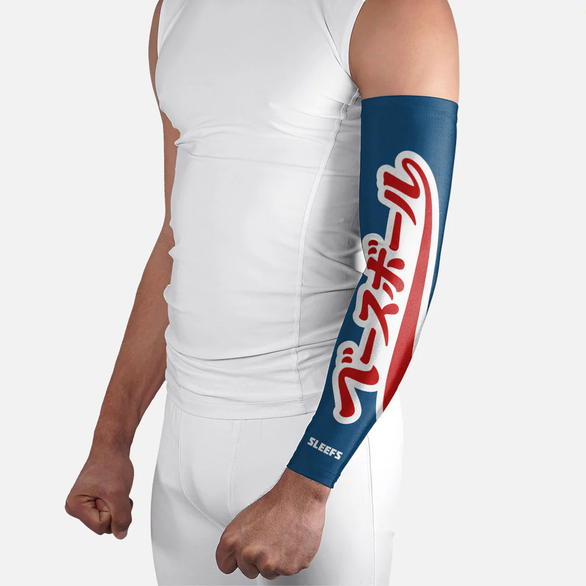 Japanese Baseball Americana Red and Blue Arm Sleeves Pair - Image 10