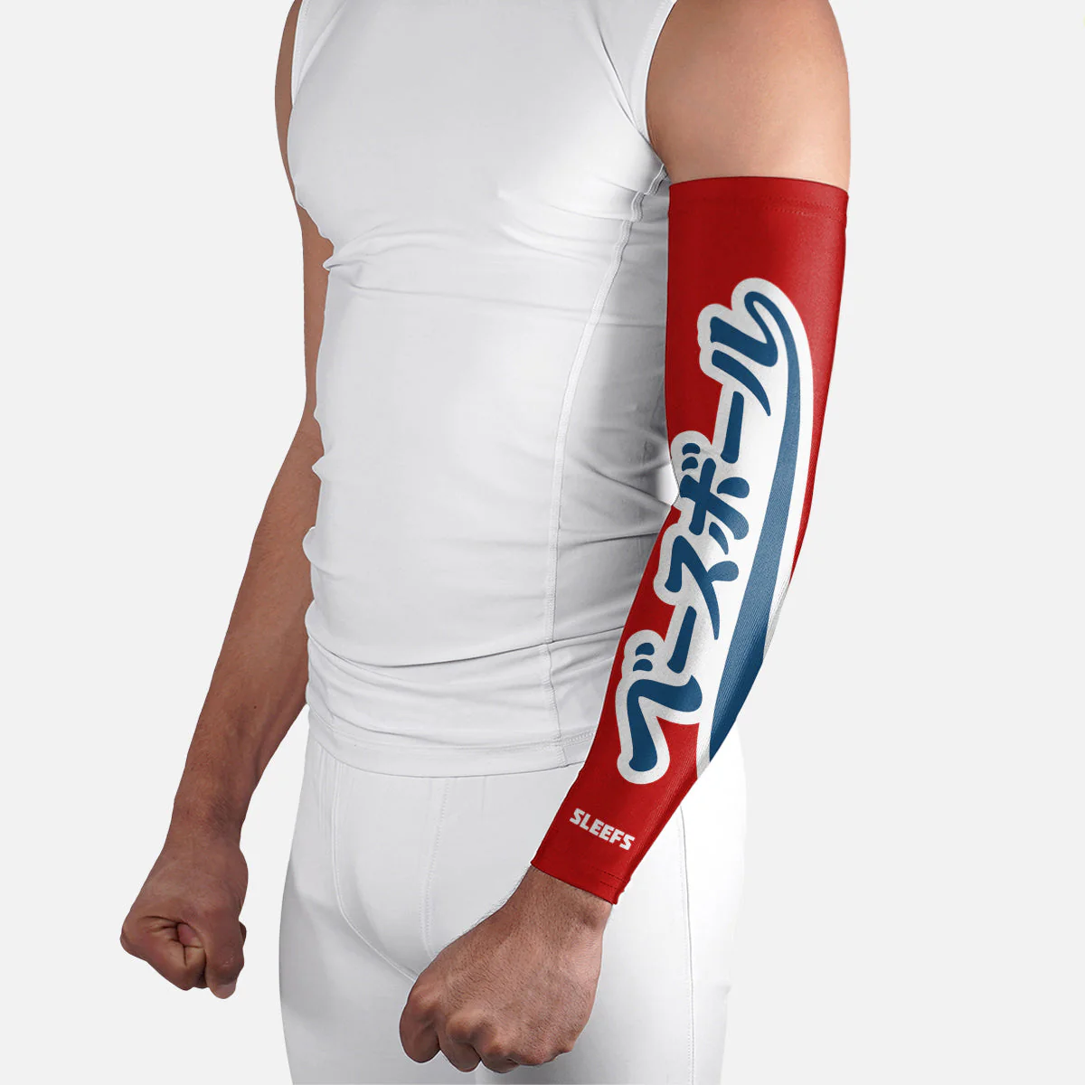 Japanese Baseball Americana Red and Blue Arm Sleeves Pair - Image 4