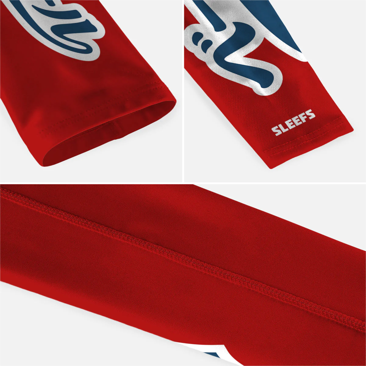 Japanese Baseball Americana Red and Blue Kids Arm Sleeves Pair - Image 4