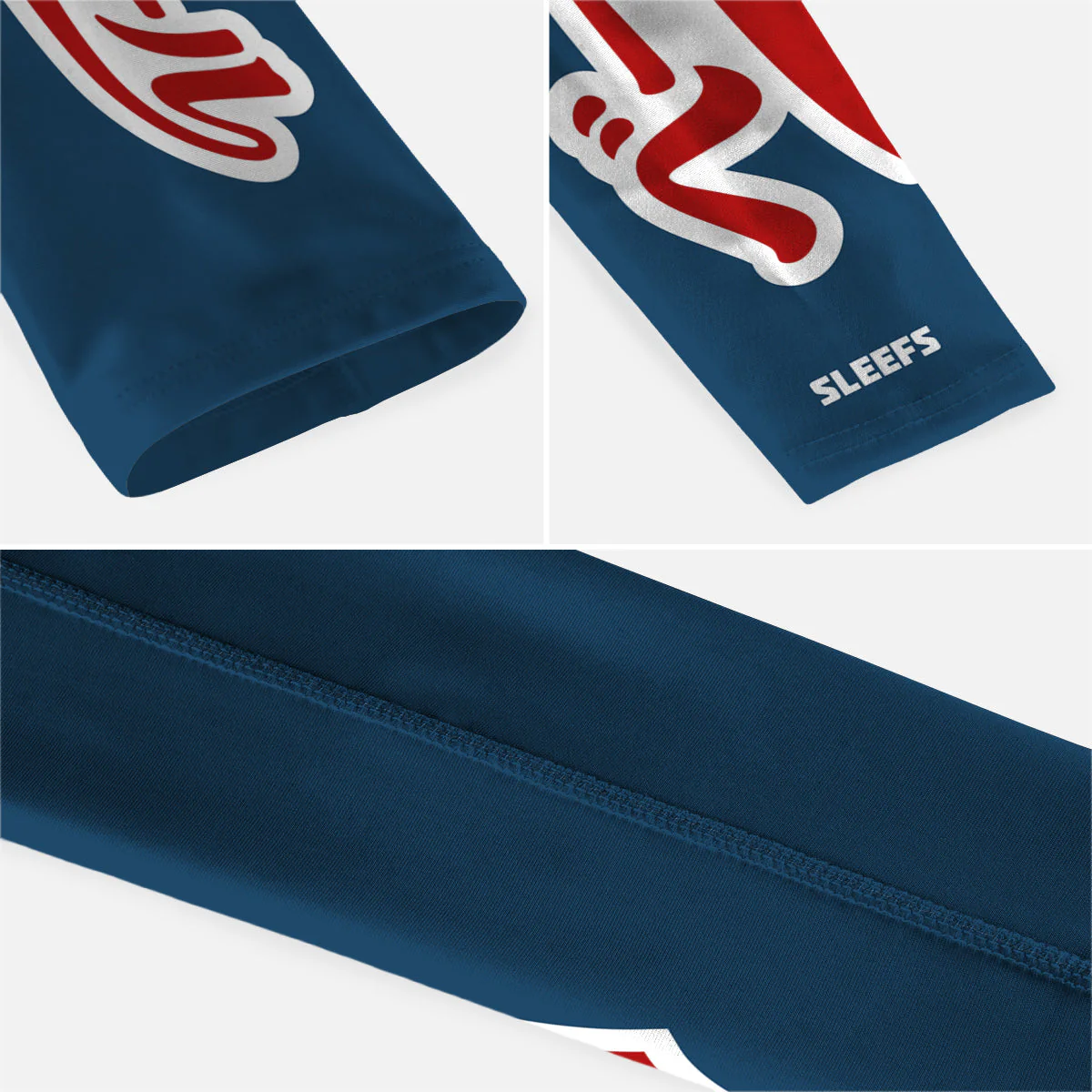 Japanese Baseball Americana Red and Blue Kids Arm Sleeves Pair - Image 8