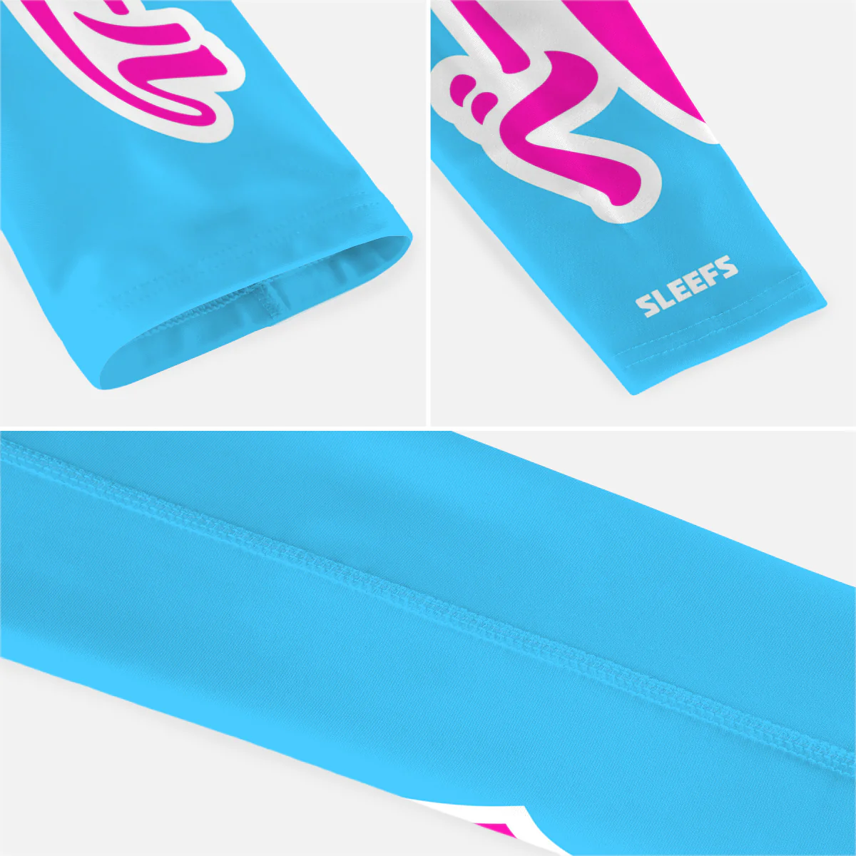 Japanese Baseball Lime Green and Blue Kids Arm Sleeves Pair - Image 9