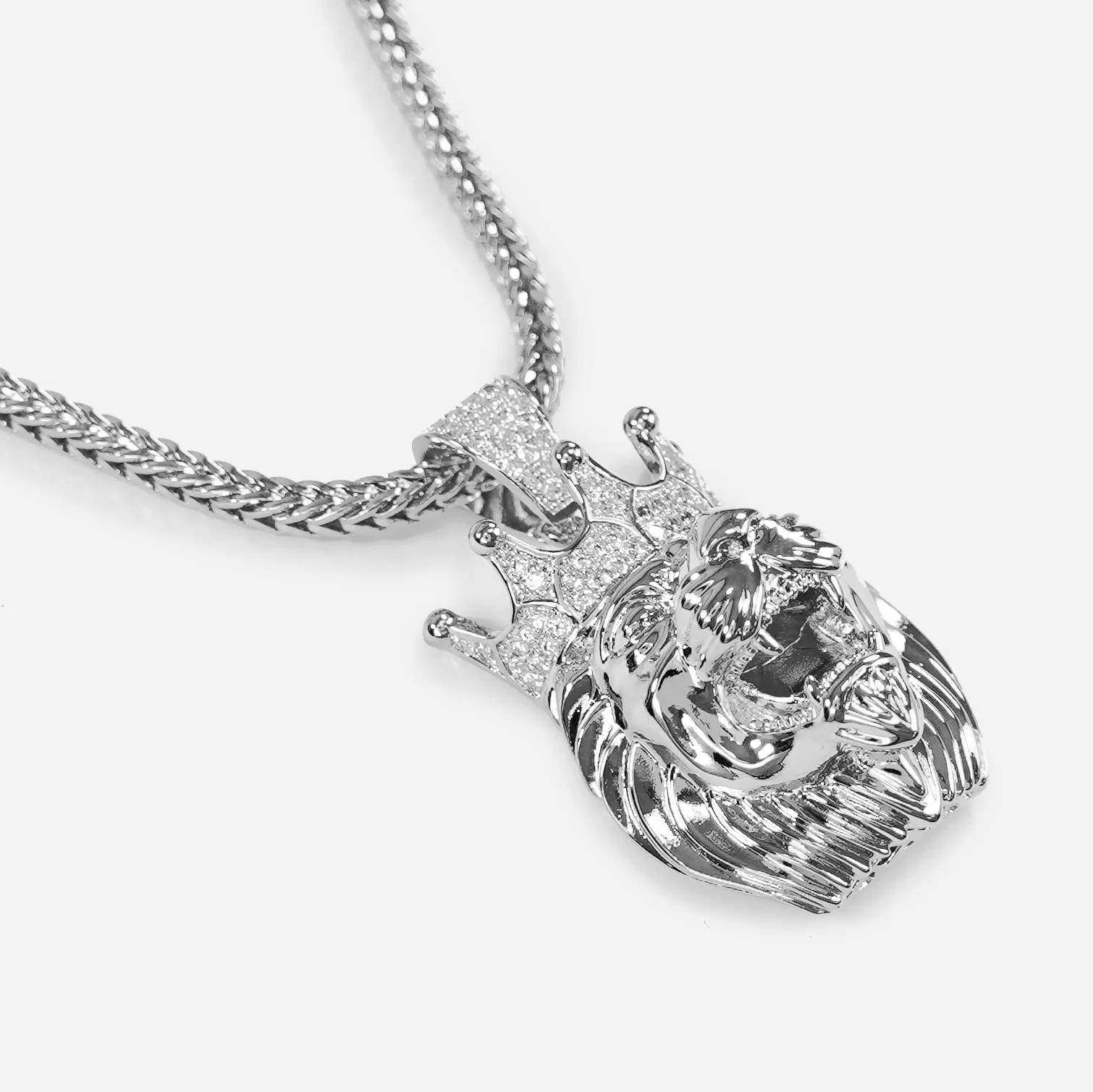 Lion King 1½" Pendant with Chain Necklace - Stainless Steel