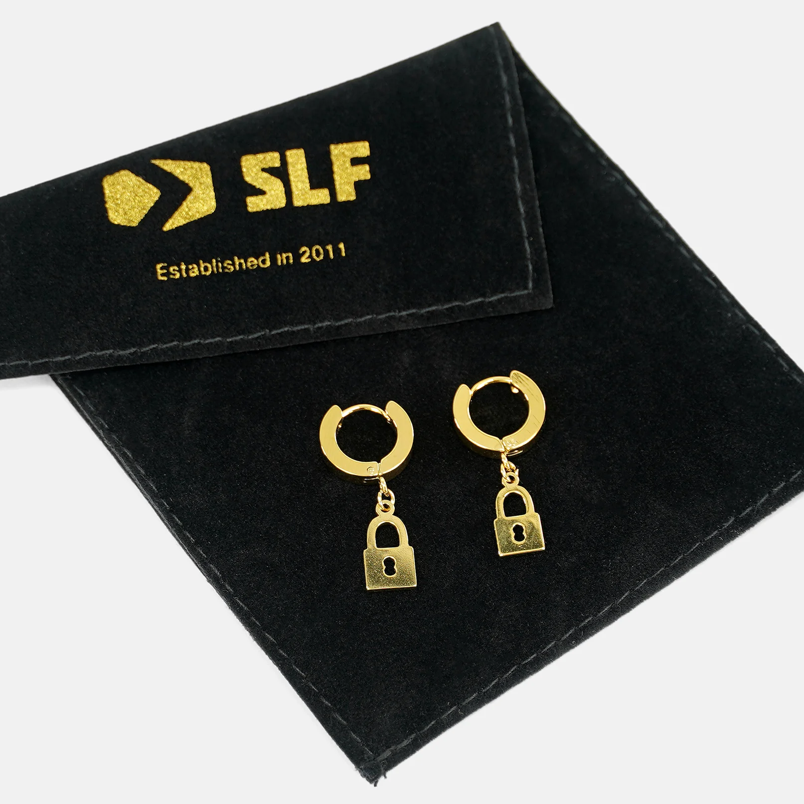 Locked In Earrings - Gold Plated Stainless Steel - Image 3