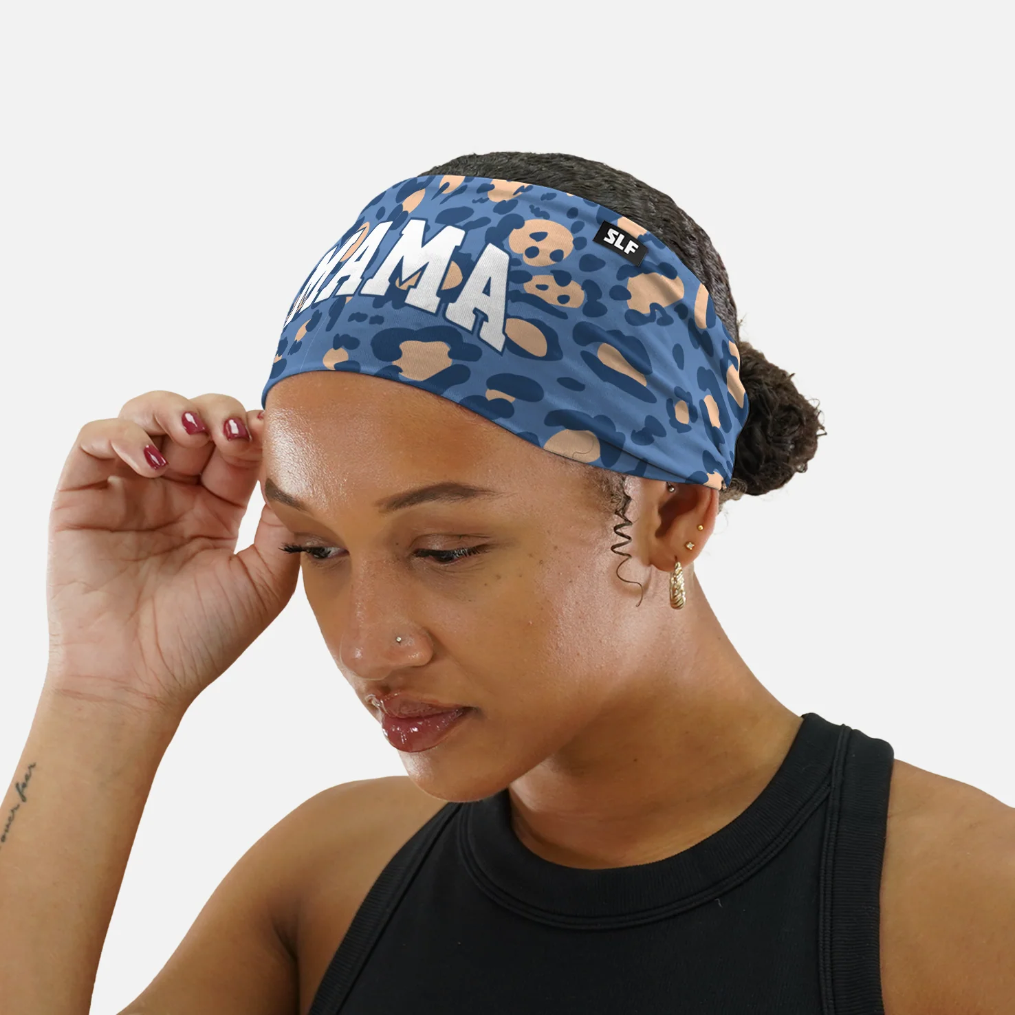 Mama Denim Leopard Headband - Image 2