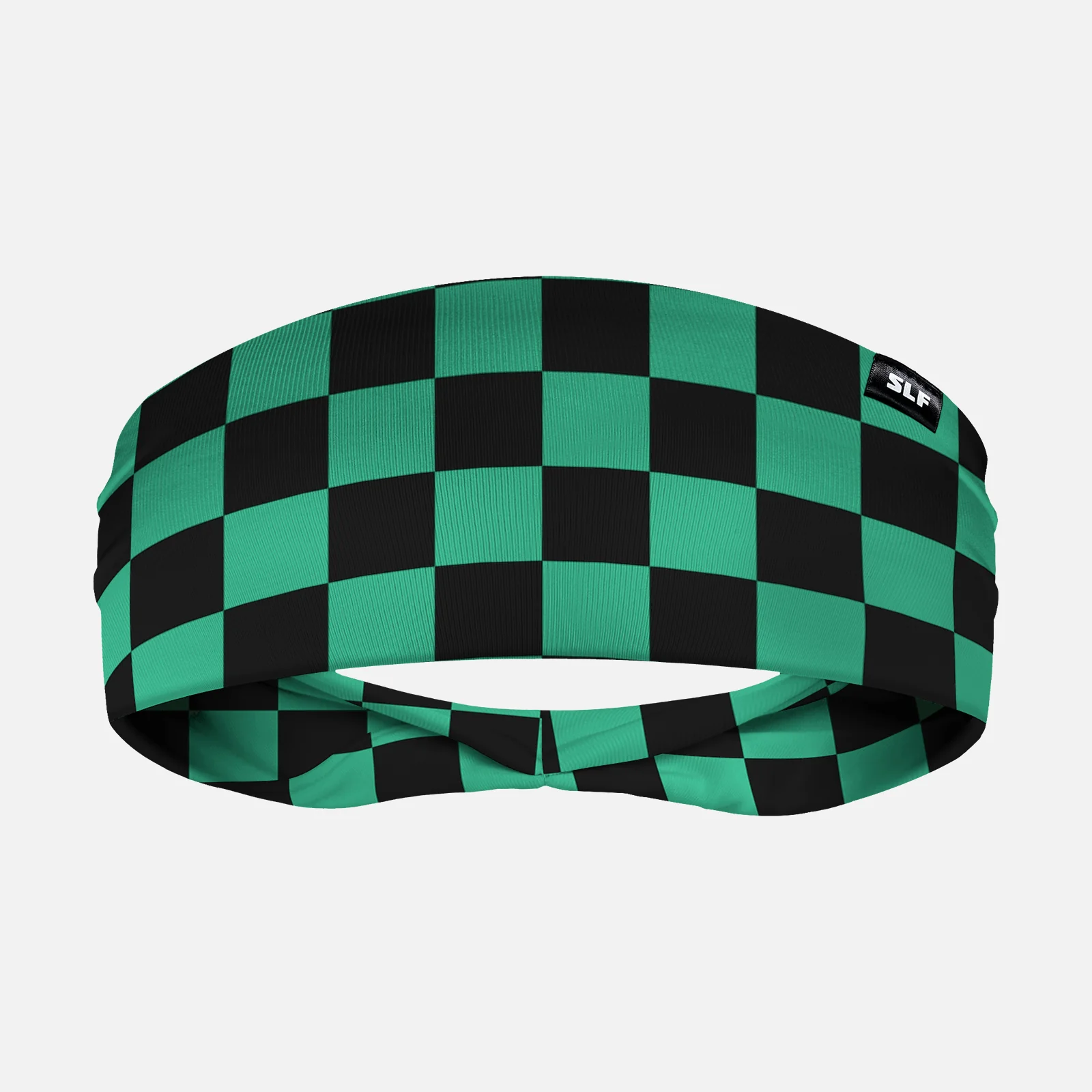 Checkered Teal Black Headband