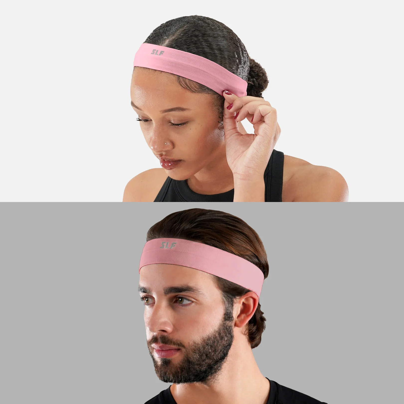 Medium Deep Rose Non-Slip Elastic Headband - Image 2