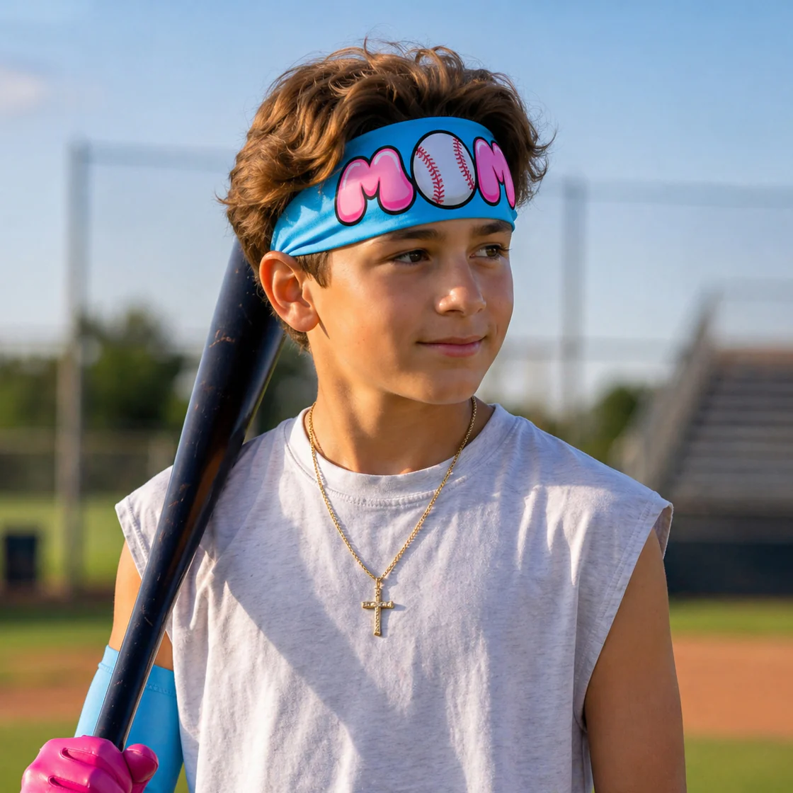 MOM Cotton Candy Baseball Headband - Image 2