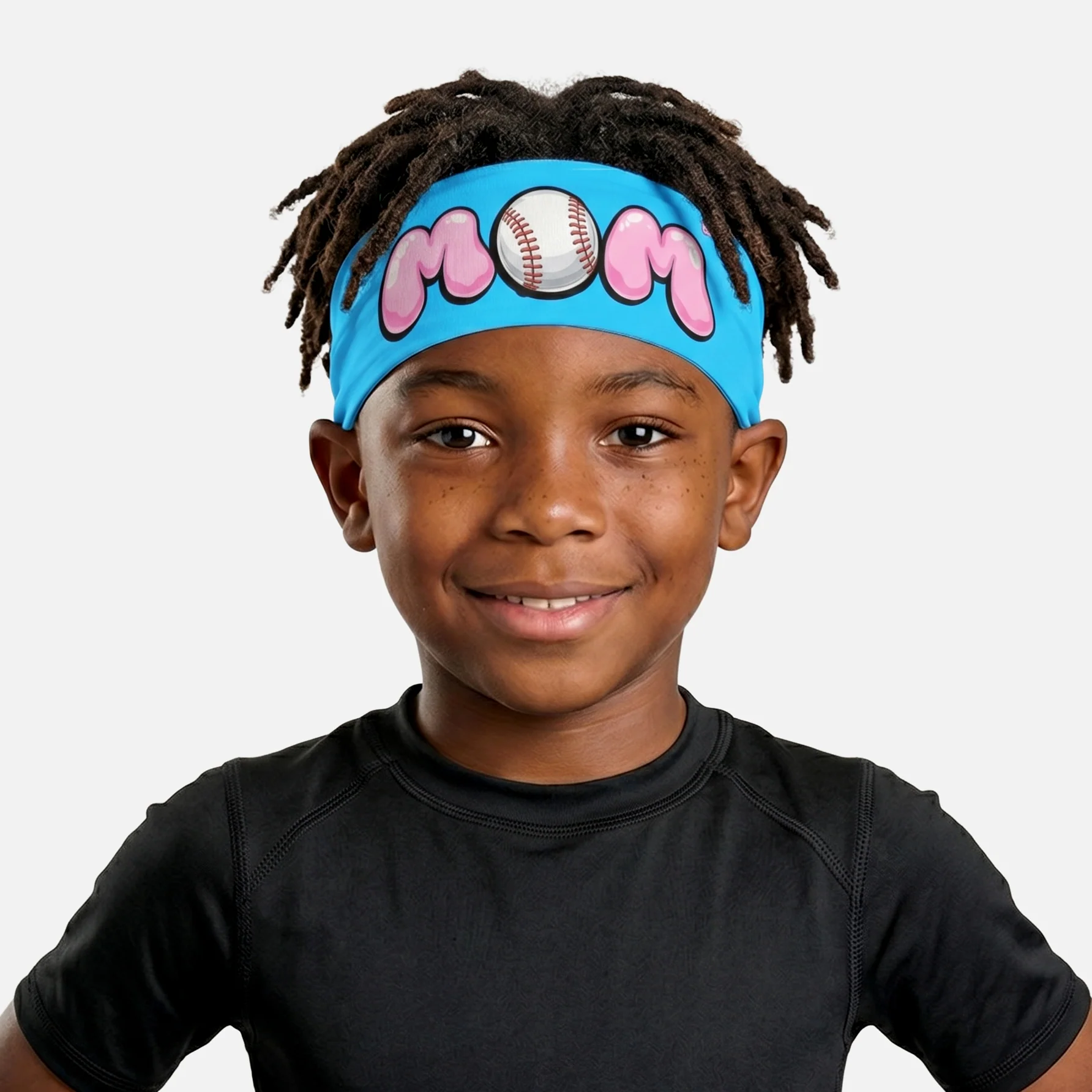 MOM Cotton Candy Baseball Kids Headband - Image 2