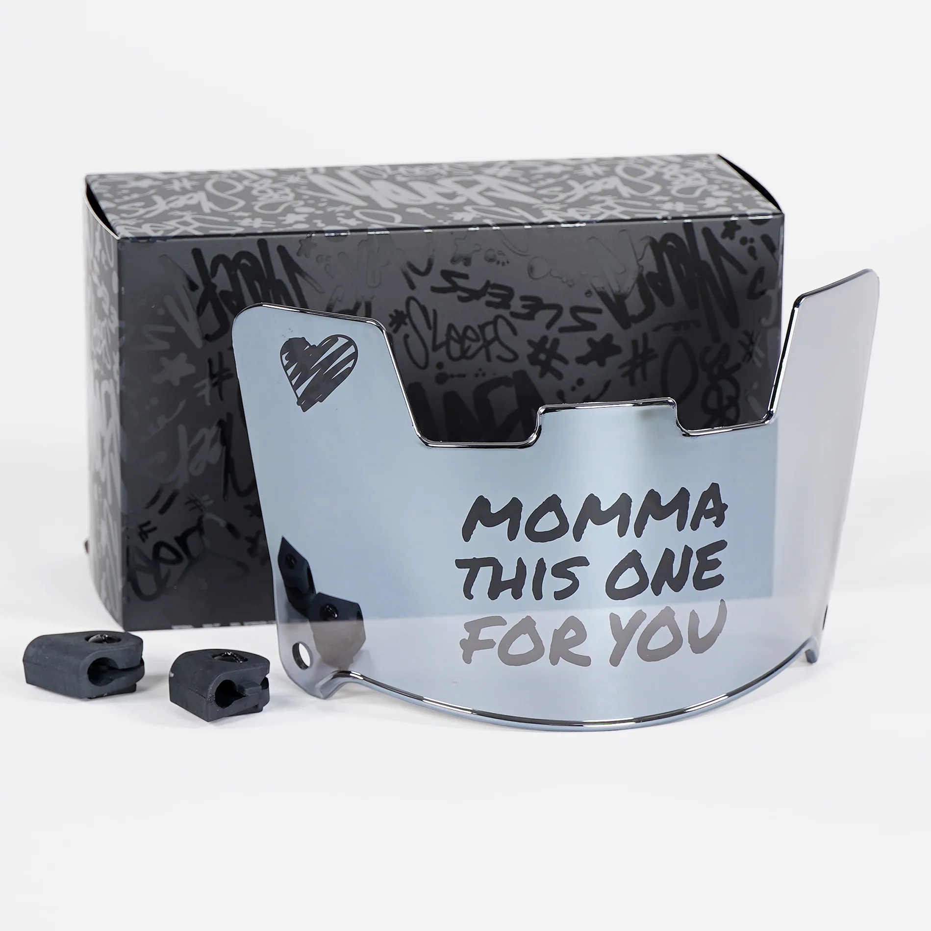Momma Silver Moonstone Helmet Eye-Shield Visor - Image 3