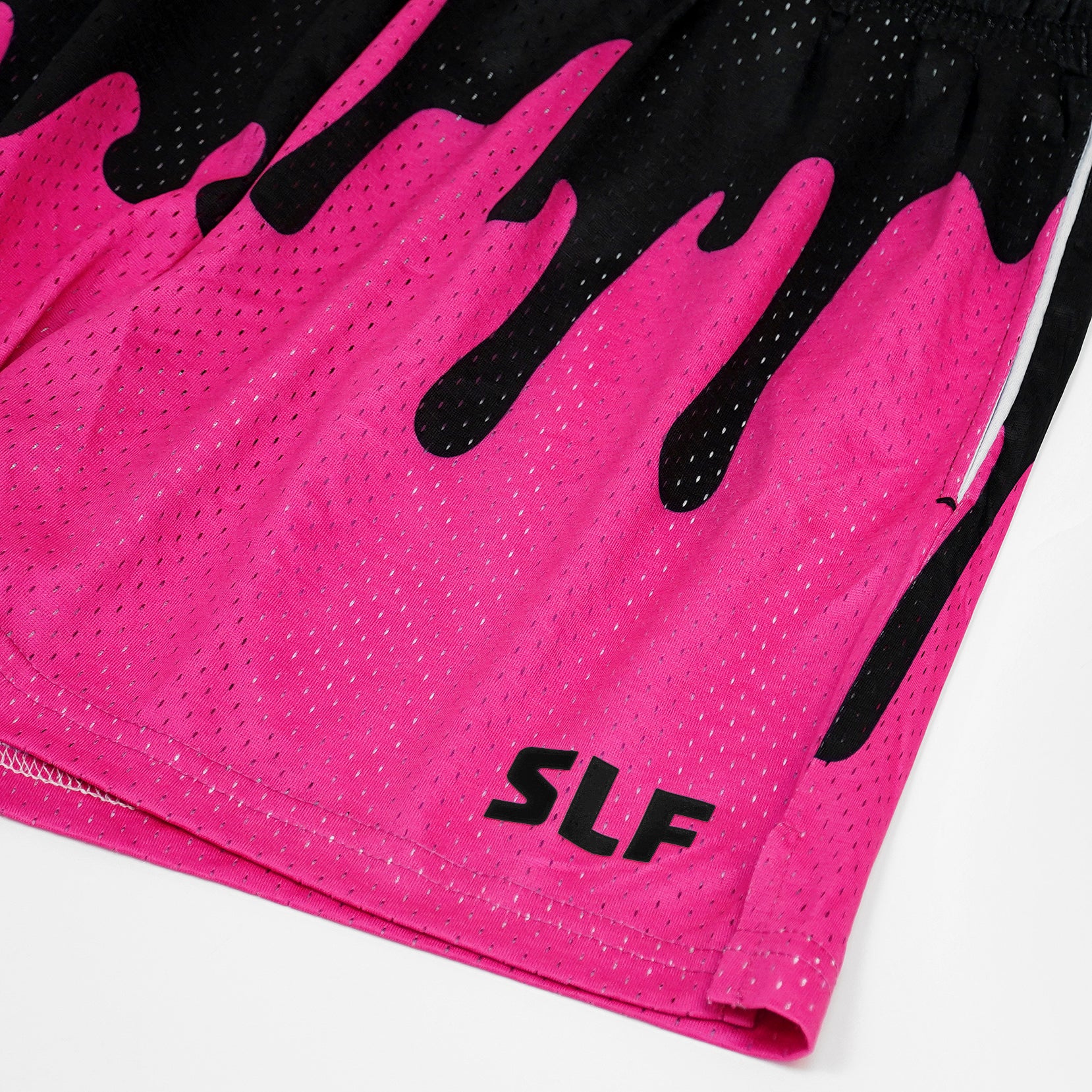 Neon Drip Black Magenta Kids Shorts - 5" - Image 3