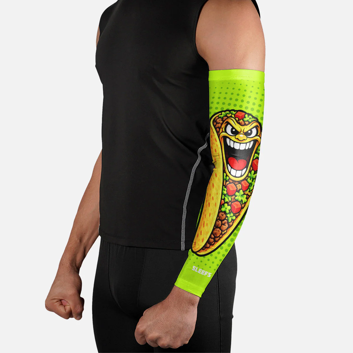 Neon Lime Fiesta Taco Arm Sleeve - Image 3