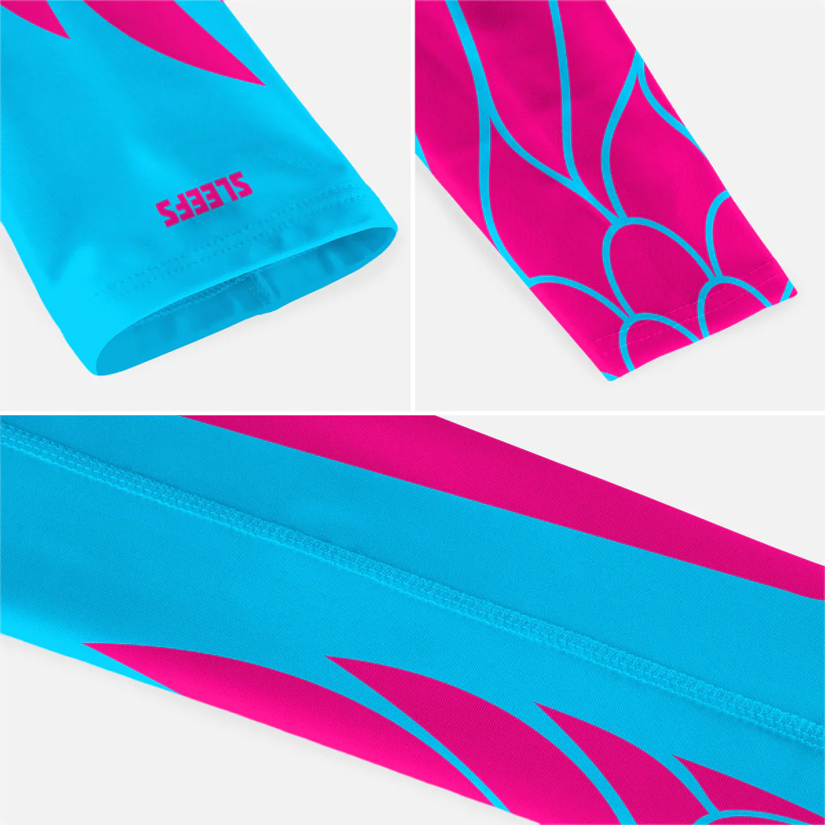 Neon Wings Blue and Yellow Kids Arm Sleeves Pair - Image 4