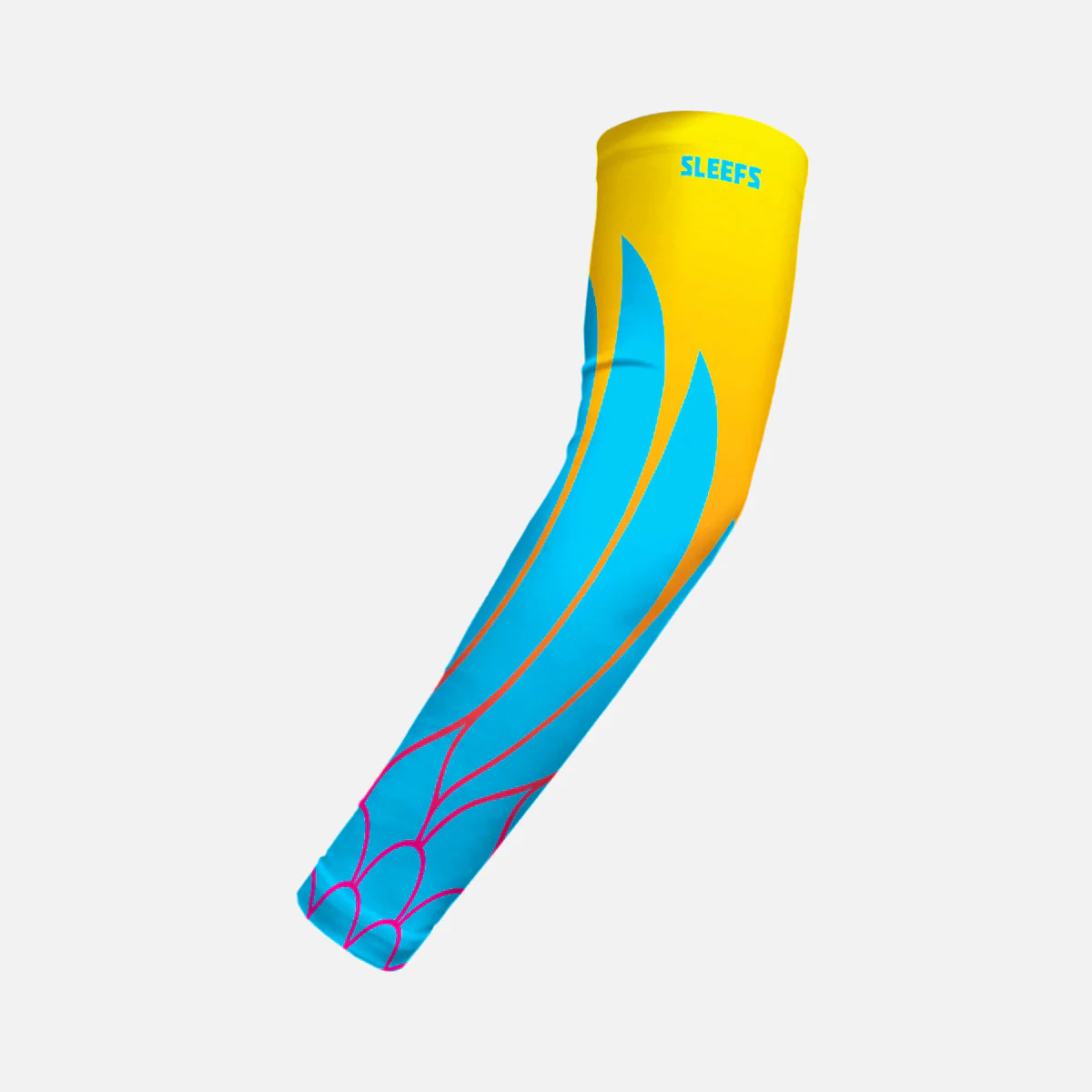 Neon Wings Blue and Yellow Kids Arm Sleeves Pair - Image 6