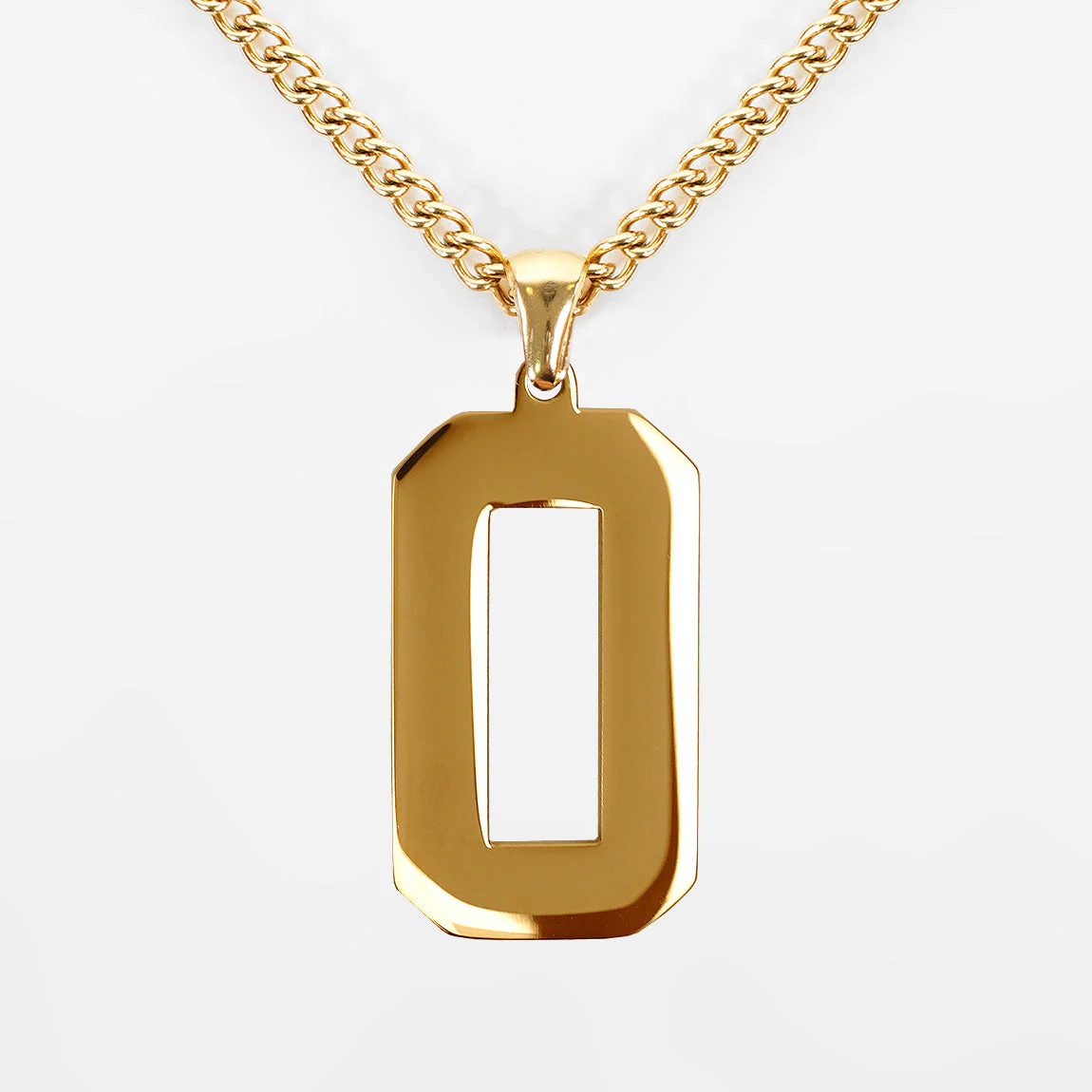 O Letter Pendant with Chain Kids Necklace - Gold Plated Stainless Steel