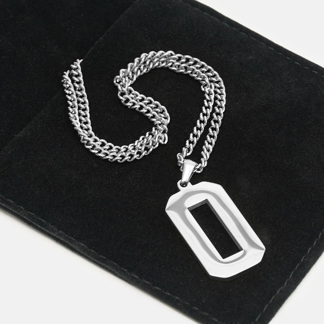 O Letter Pendant with Chain Kids Necklace - Stainless Steel - Image 5