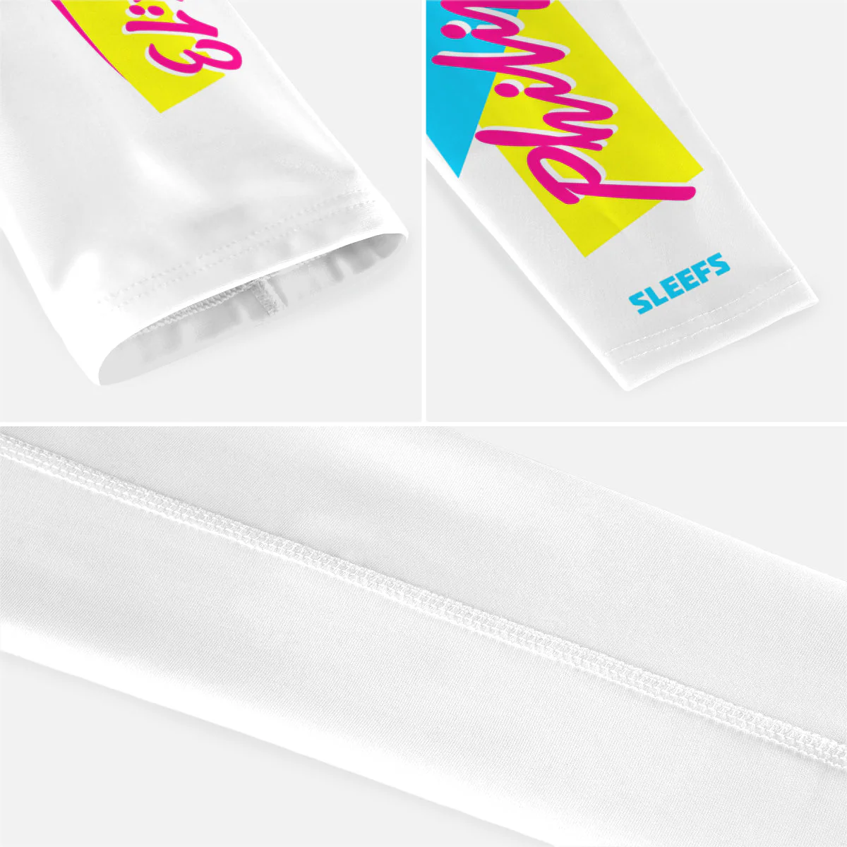 Philippians 4:13 Synthwave Black and White Kids Arm Sleeves Pair - Image 4
