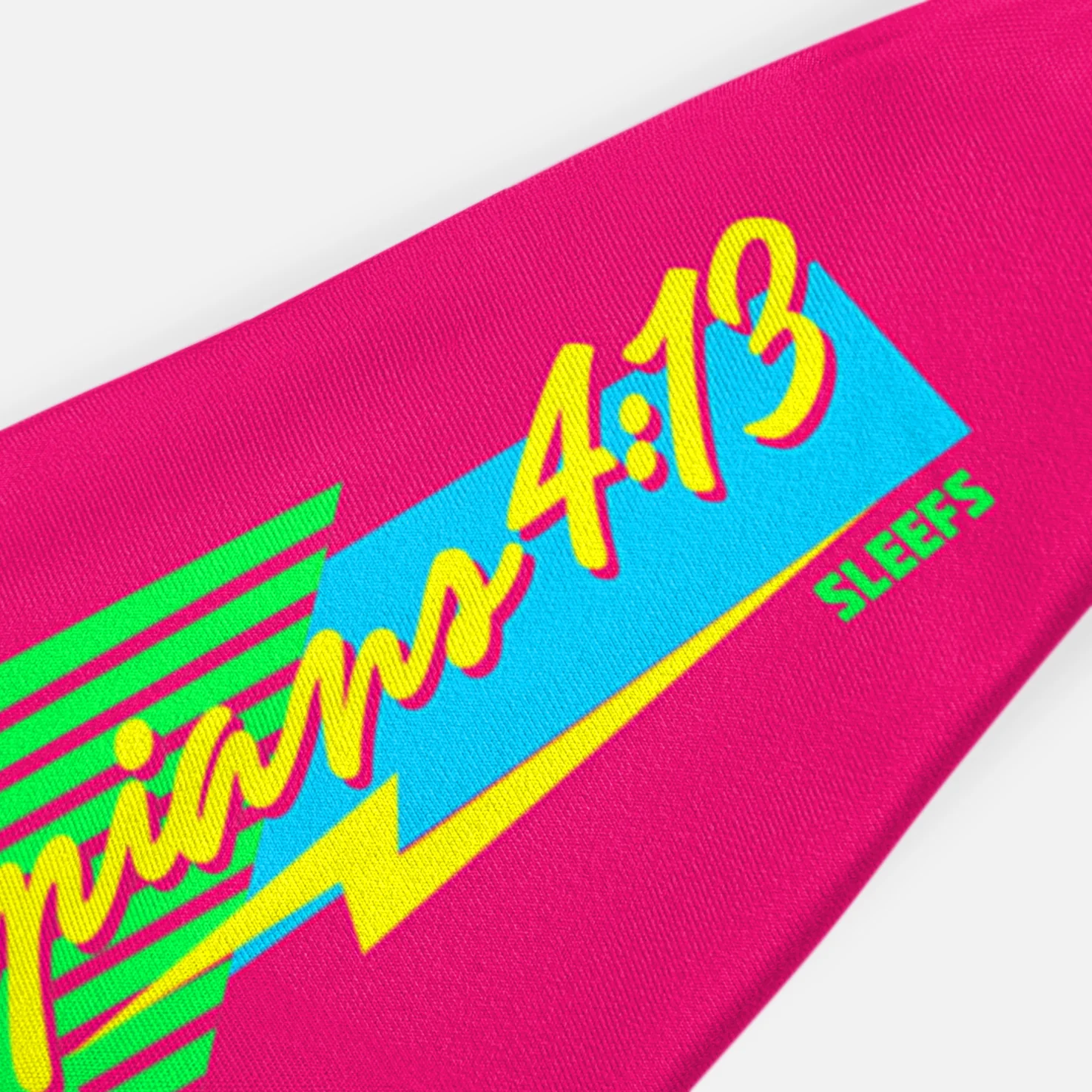 Philippians 4:13 Synthwave Pink Kids Headband - Image 5