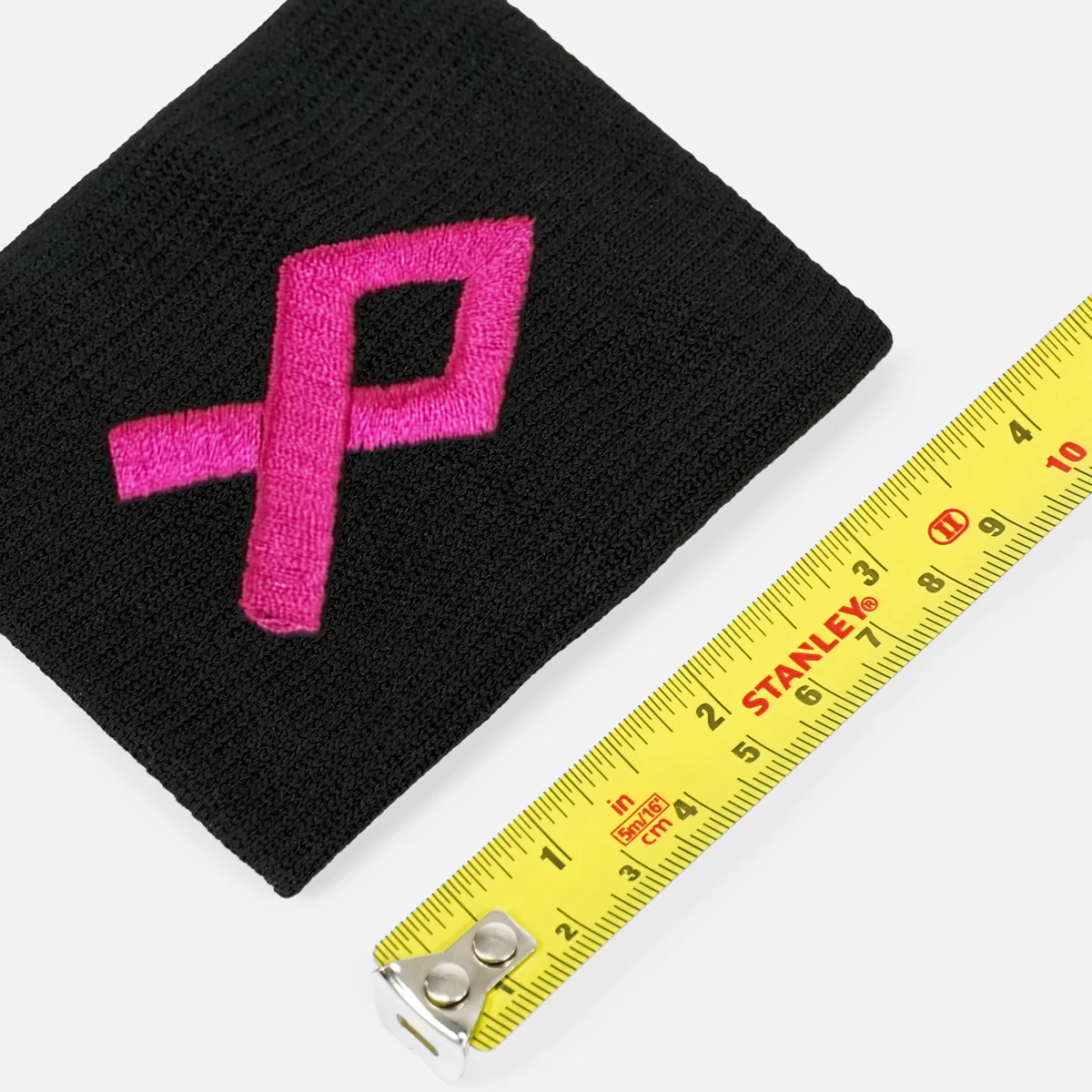 Pink Ribbon Black Drip Wristband - Image 4