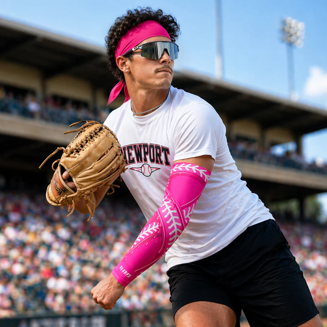Pink Ribbon Drip Baseball Arm Sleeve - Image 2
