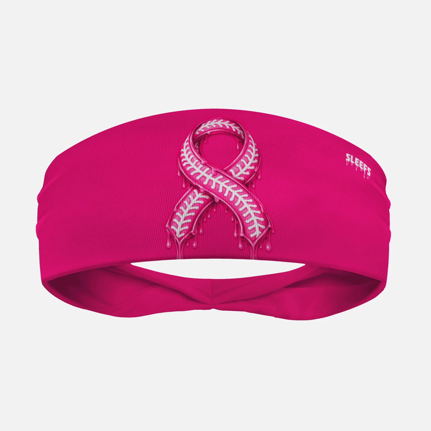 Pink Ribbon Drip Baseball Headband
