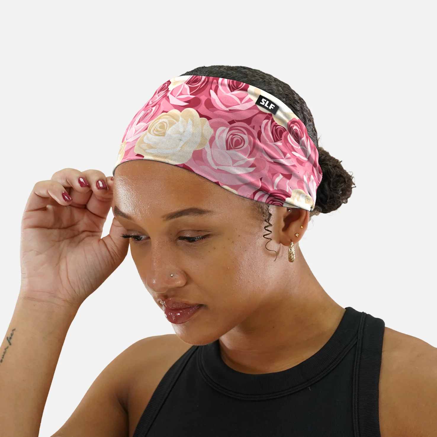 Pink Roses Pattern Headband - Image 2