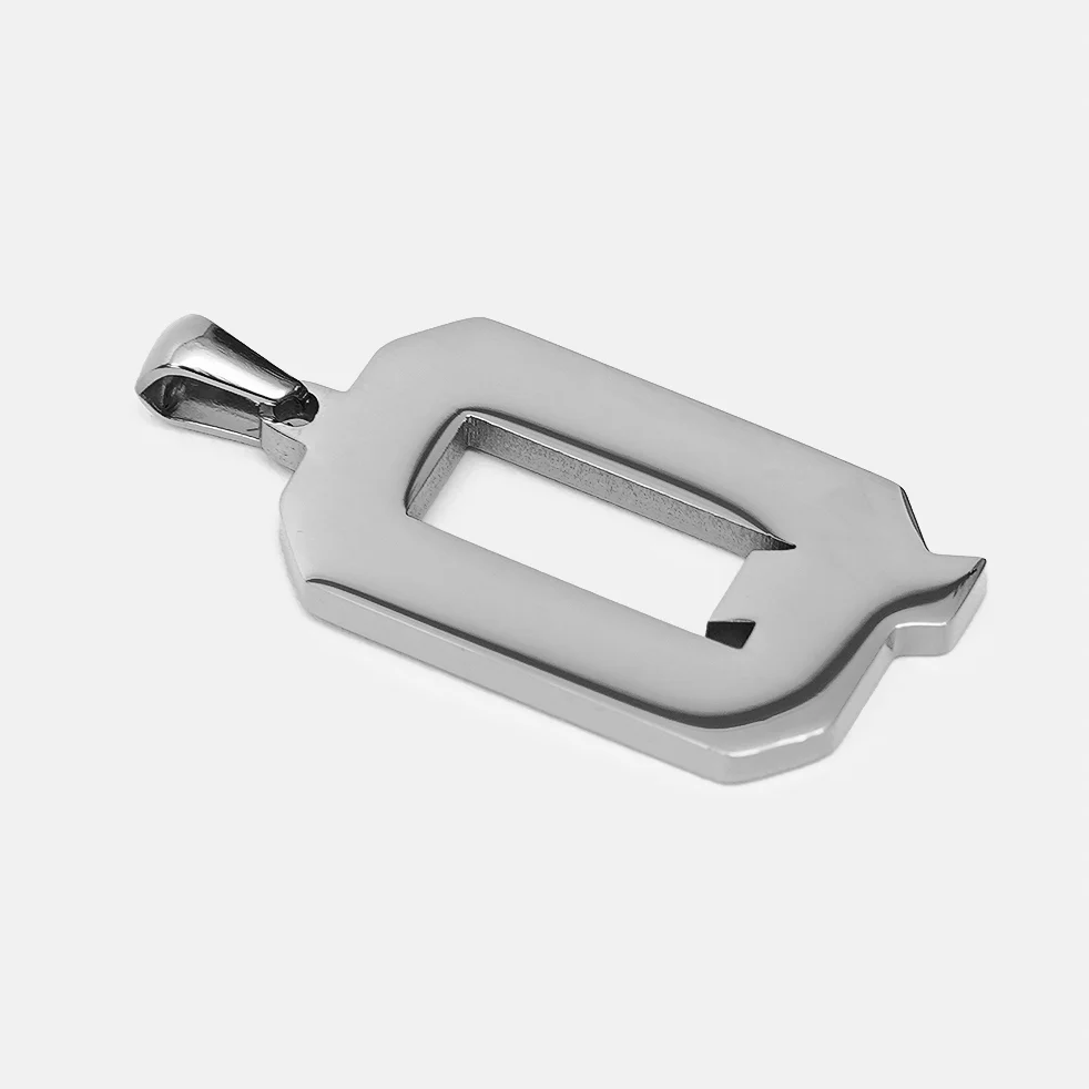 Q Letter Pendant with Chain Necklace - Stainless Steel - Image 3