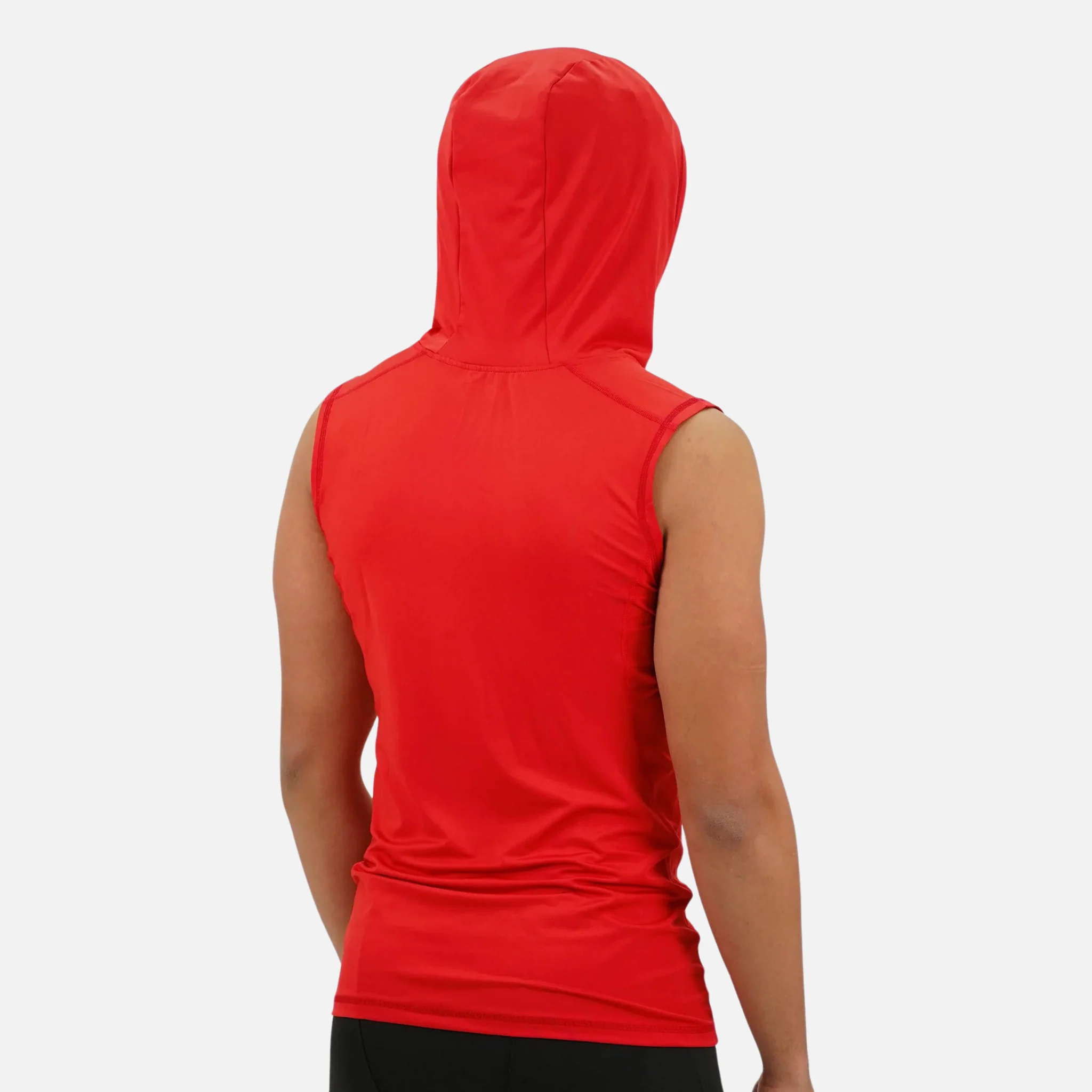 Red Sleeveless Compression Hoodie - Image 4