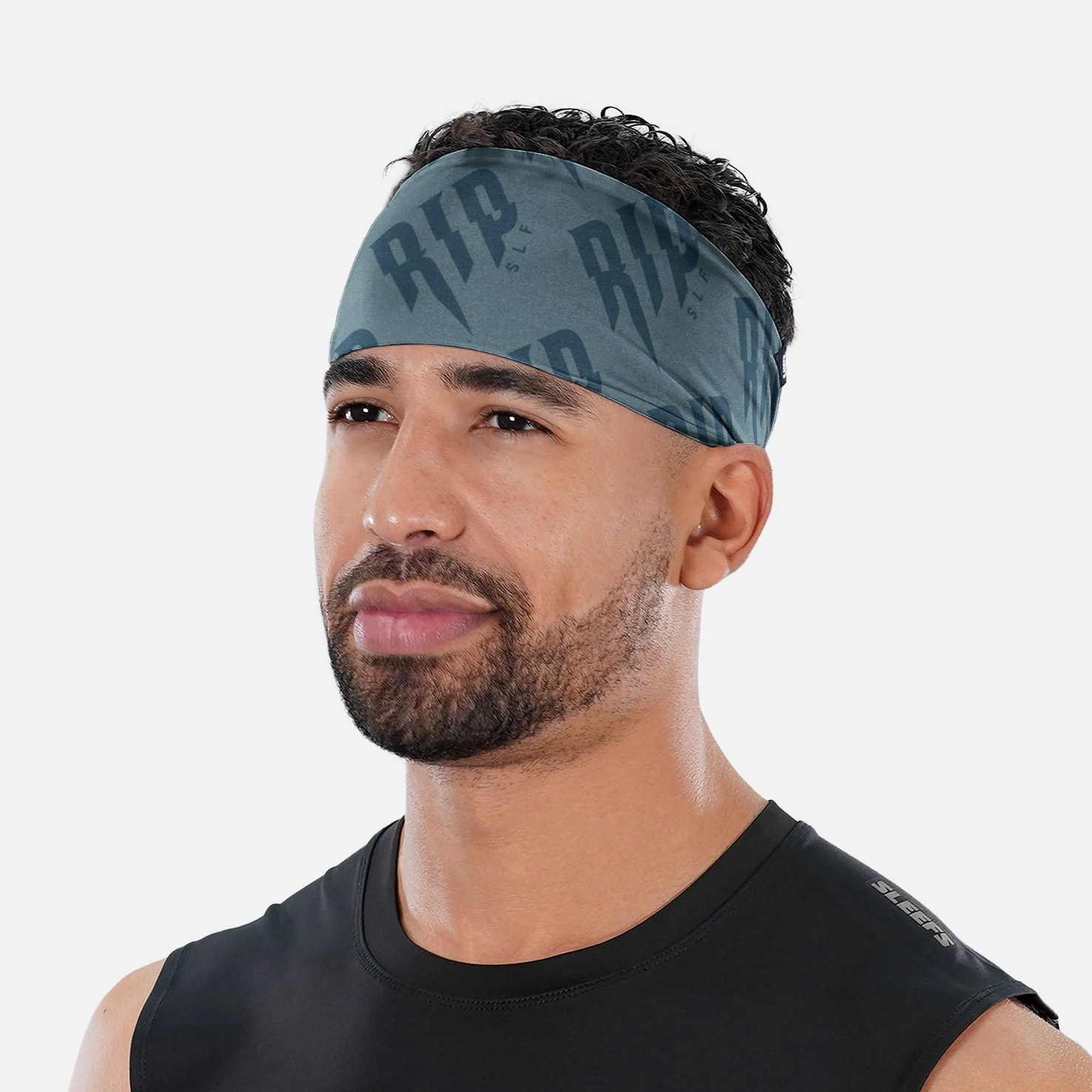 Rip Pattern Steel Blue Headband - Image 2