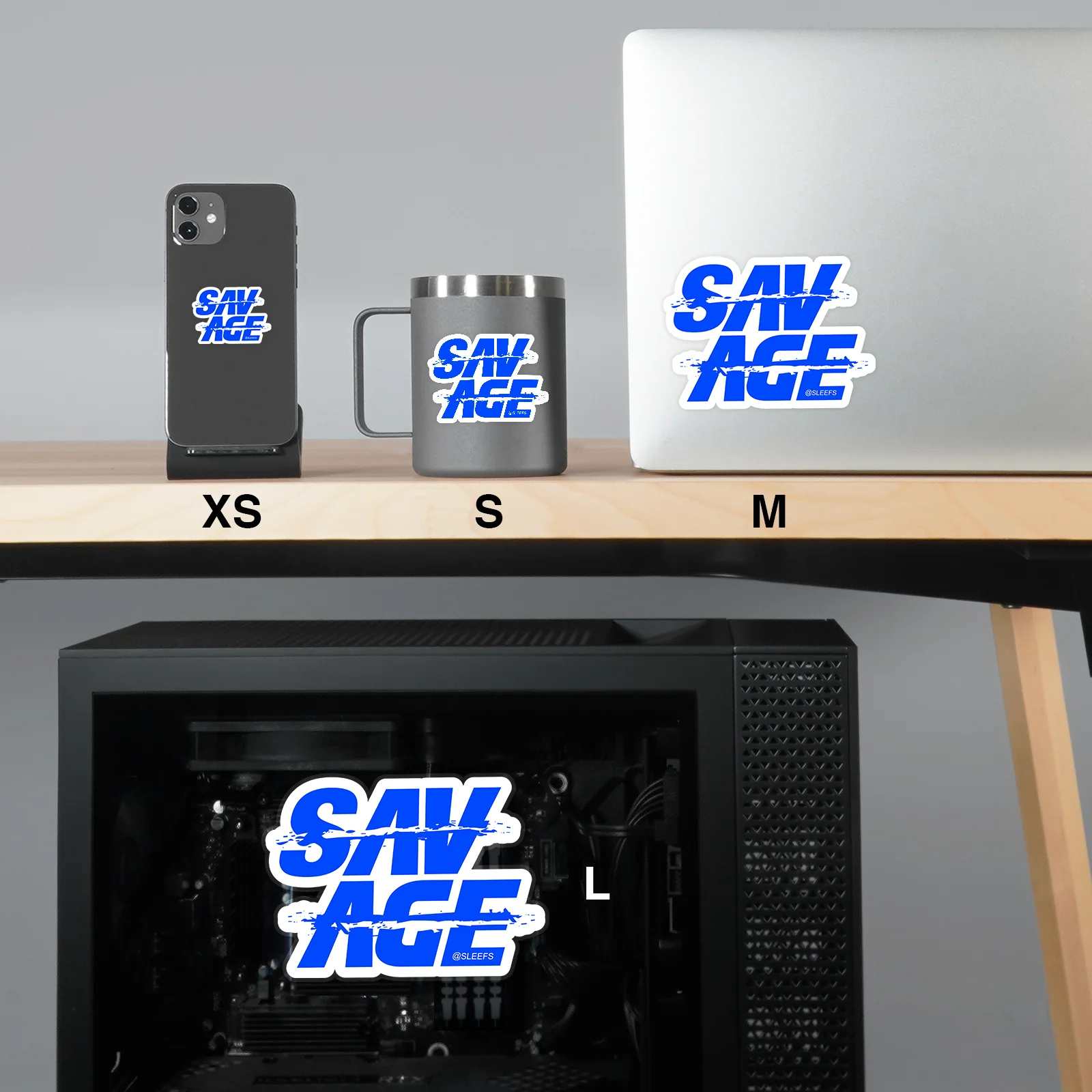 Savage Blue Sticker - Image 2