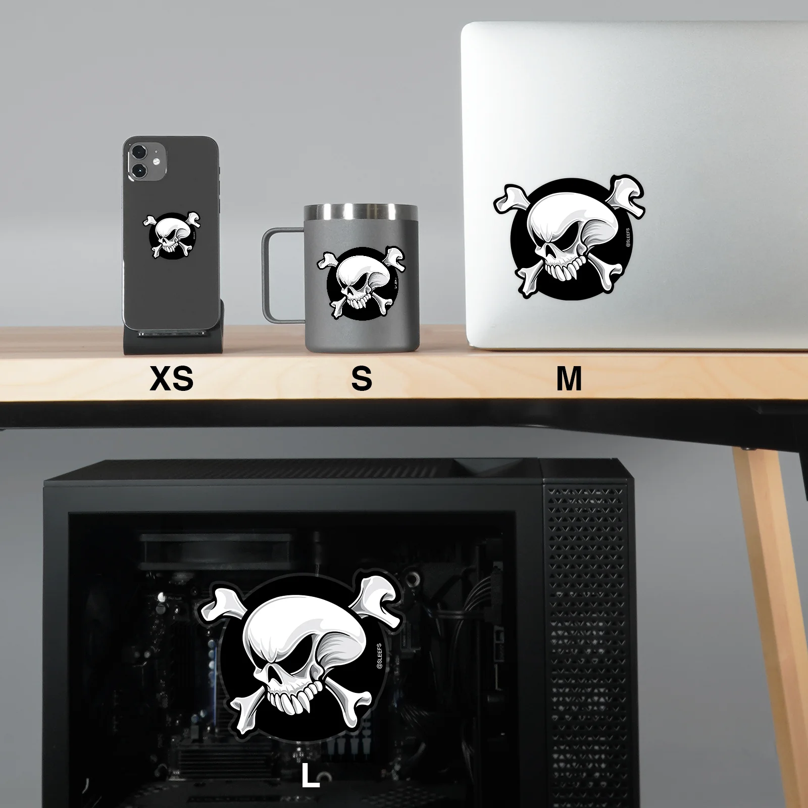 Skull and Bone Sticker - Image 2