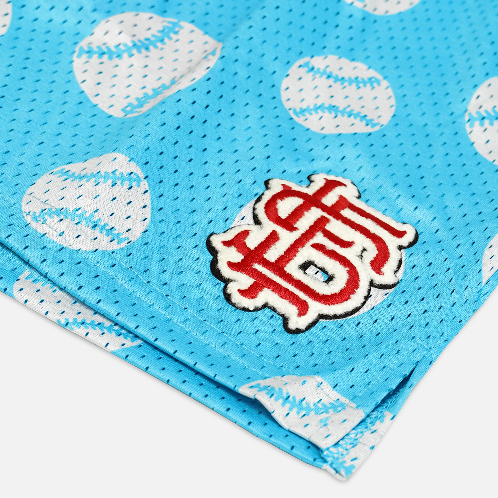 Sky Blue Baseballs Shorts - 5" - Image 4