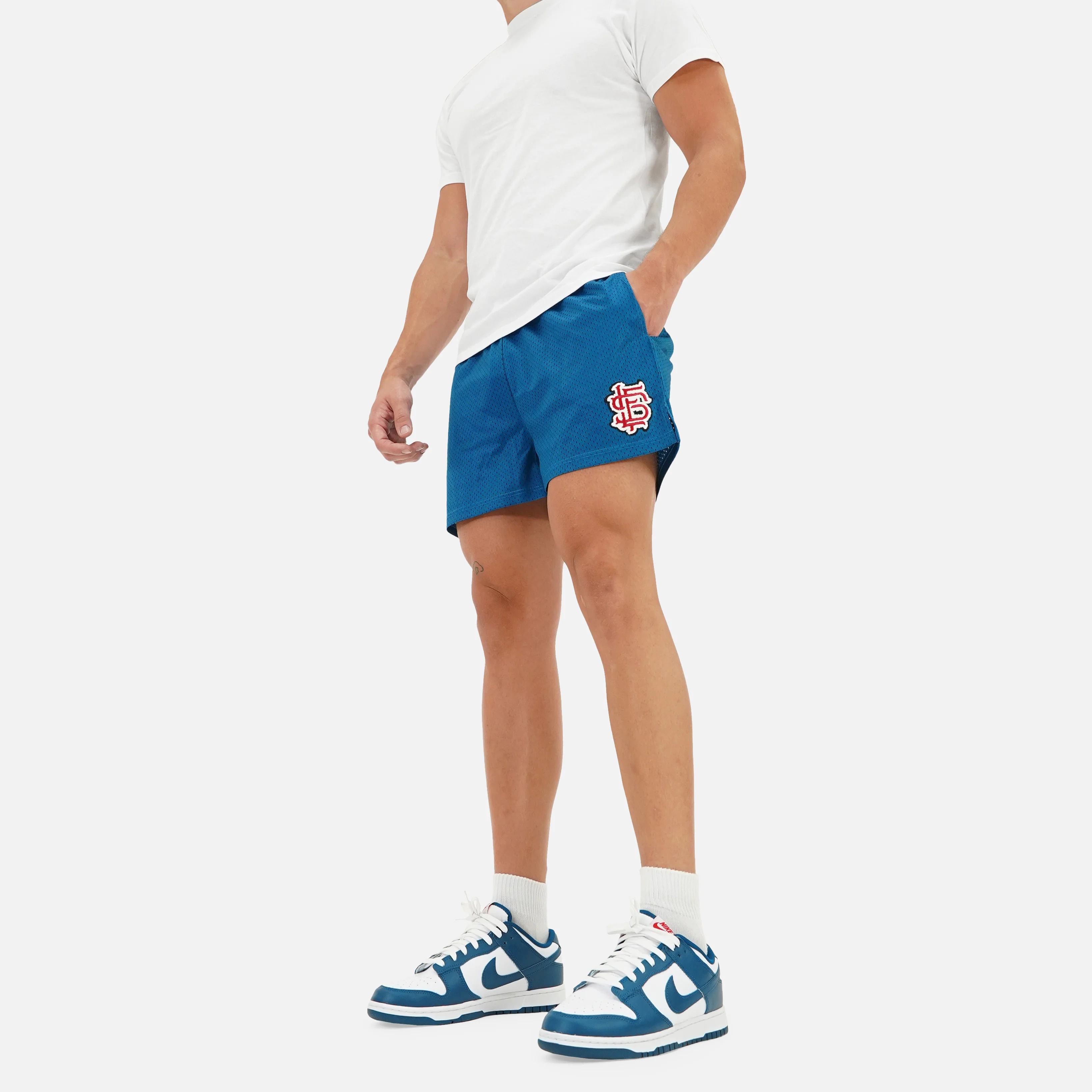 SLF Baseball Patch Blue Shorts - 5" - Image 2