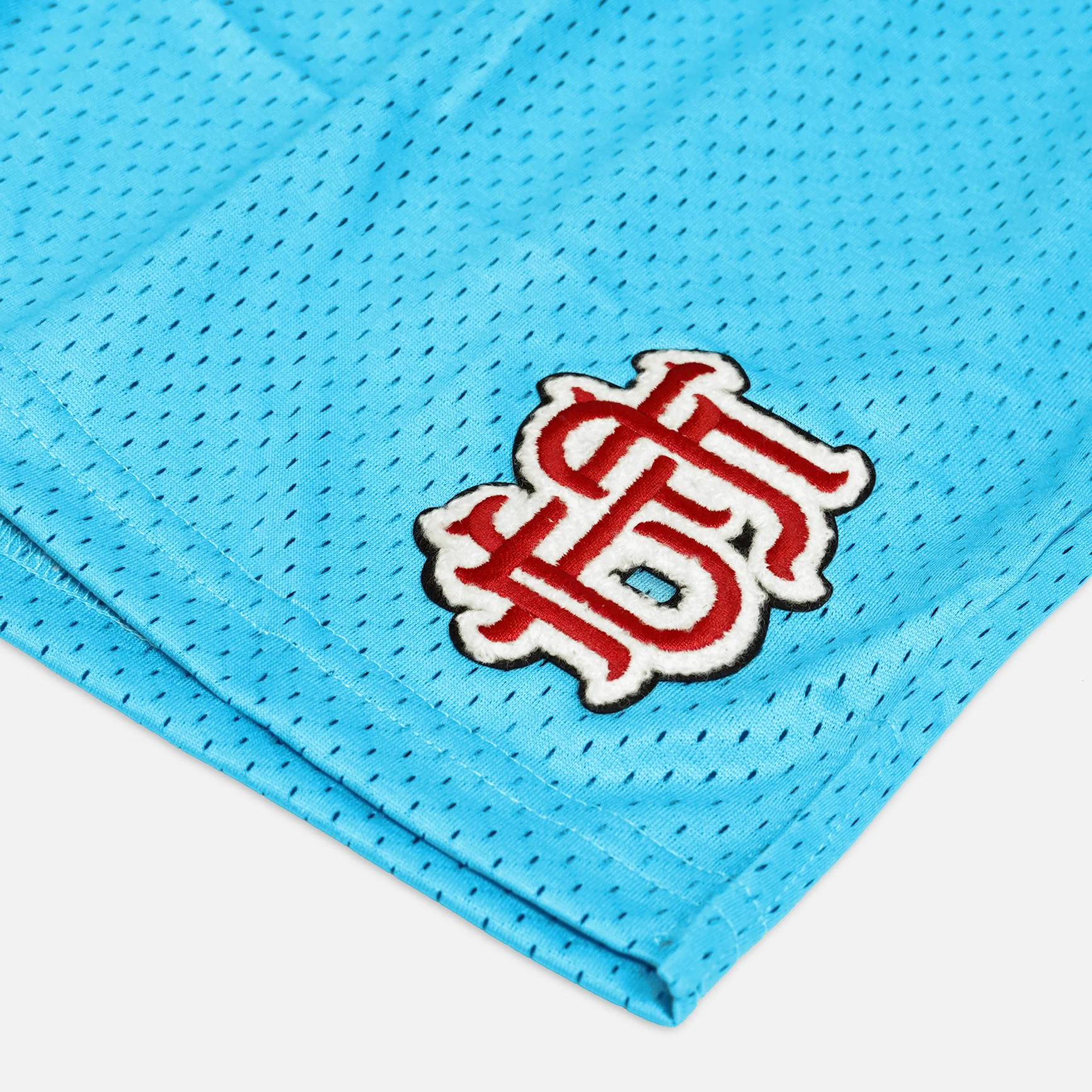 SLF Baseball Patch Sky Blue Shorts - 5" - Image 3