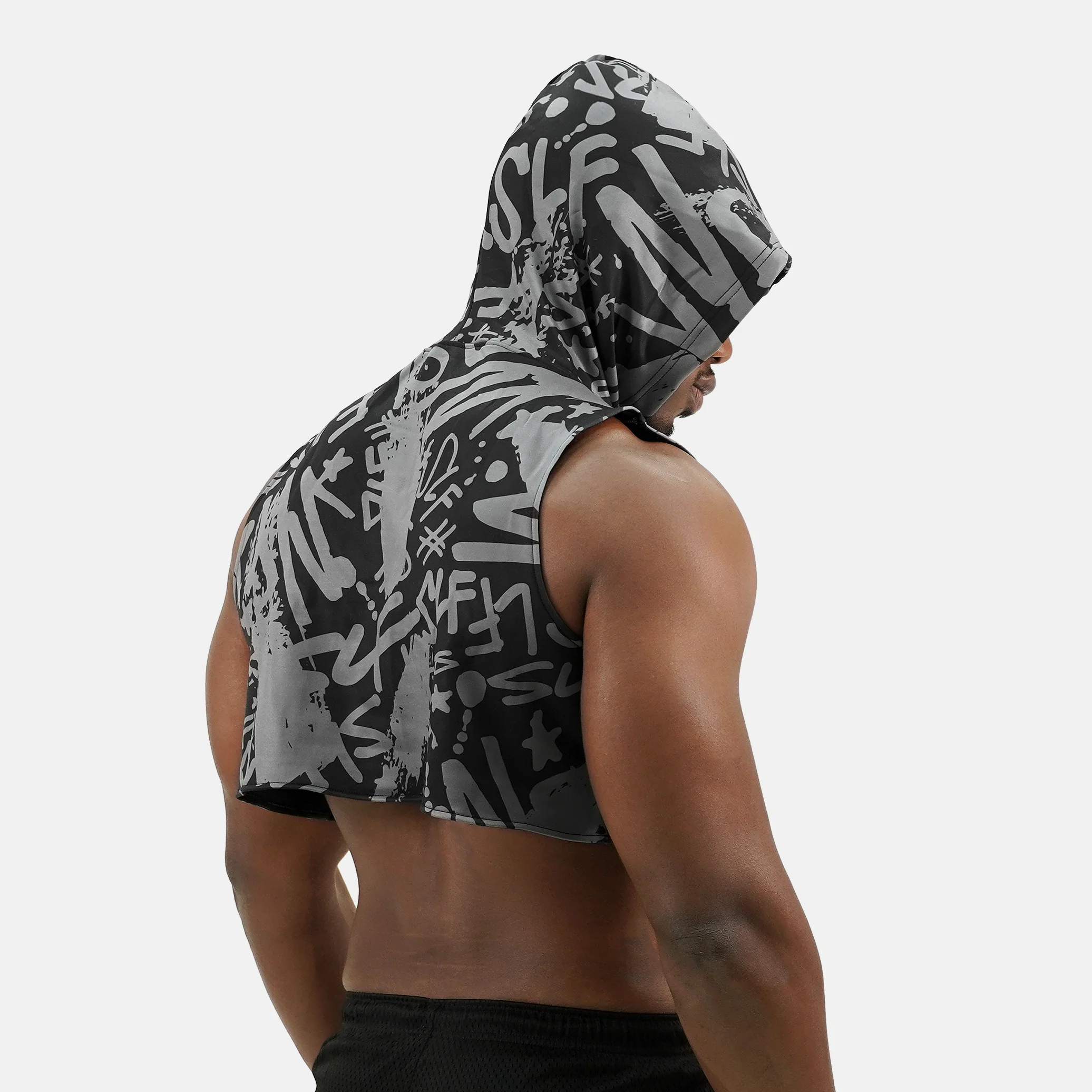 SLF Graffiti Brush Football Crop Top Hoodie - Image 4