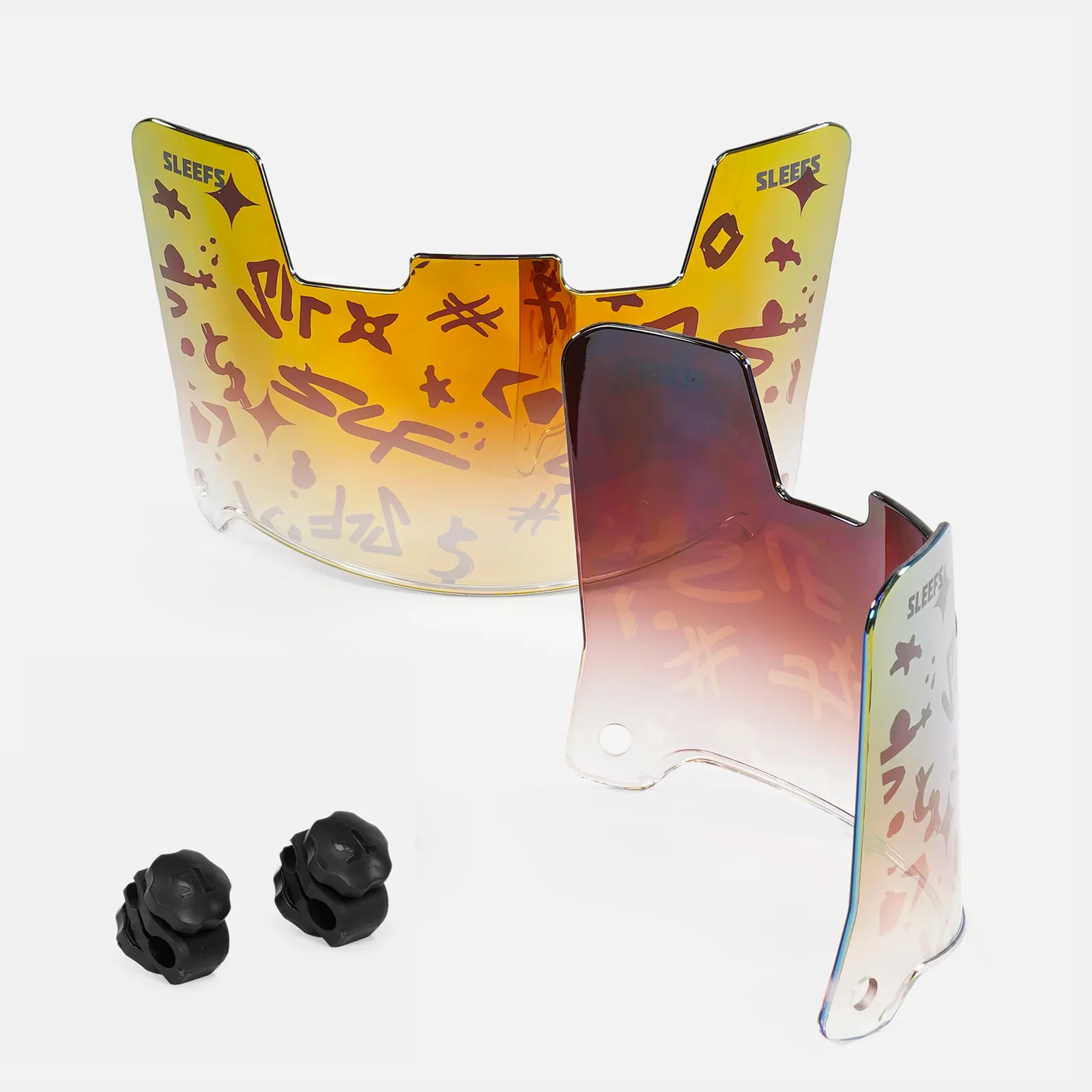 SLF Milan Pattern Gold Lite Helmet Eye-Shield Visor - Image 2