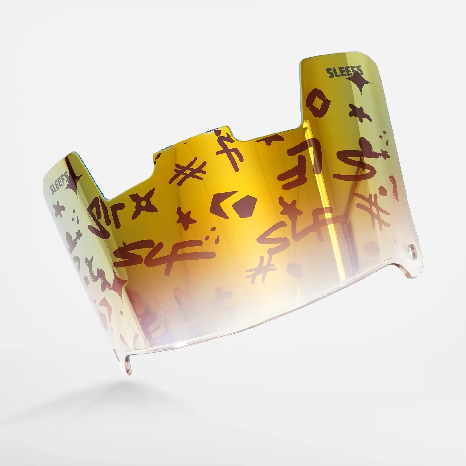 SLF Milan Pattern Gold Lite Helmet Eye-Shield Visor - Image 3