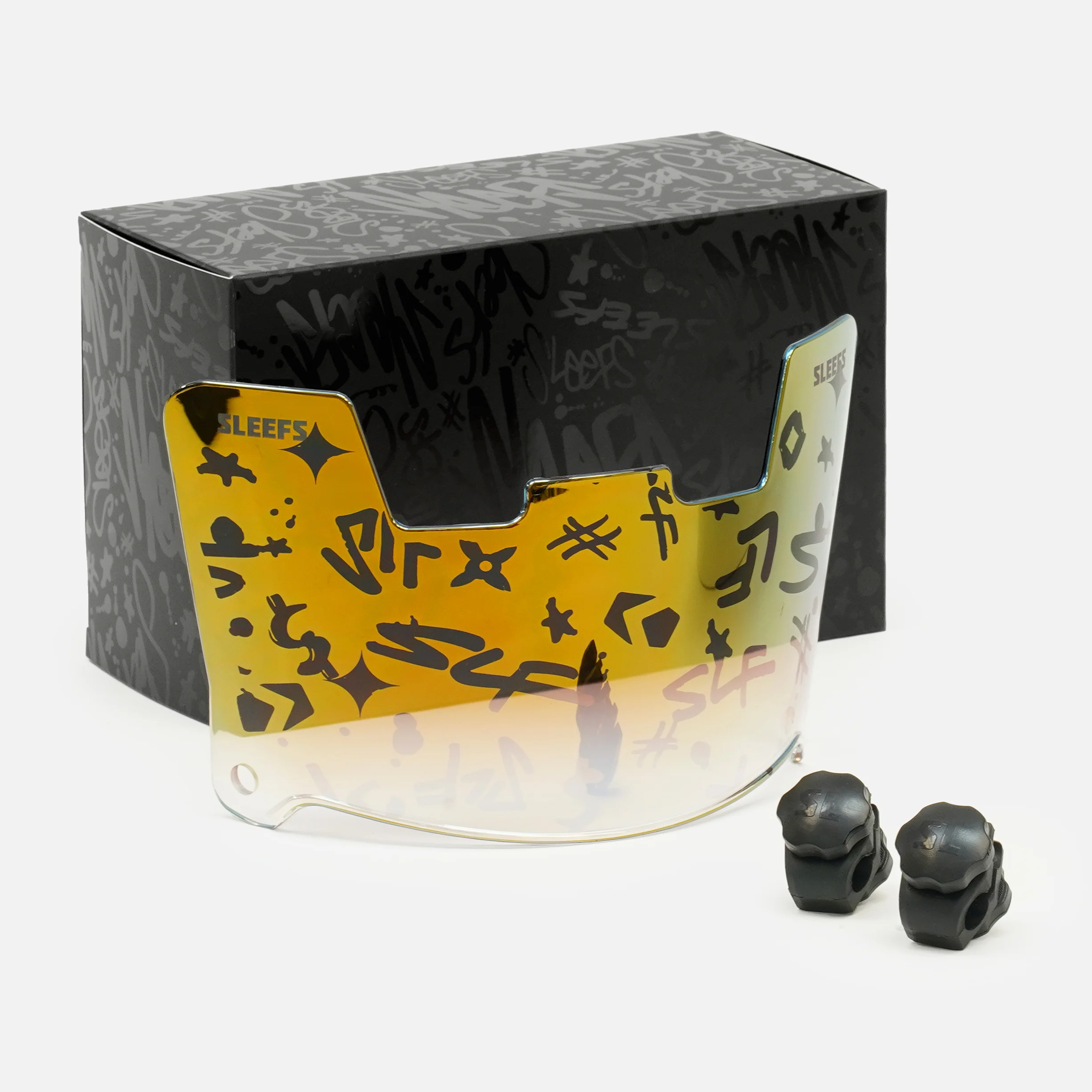 SLF Milan Pattern Gold Lite Helmet Eye-Shield Visor - Image 4