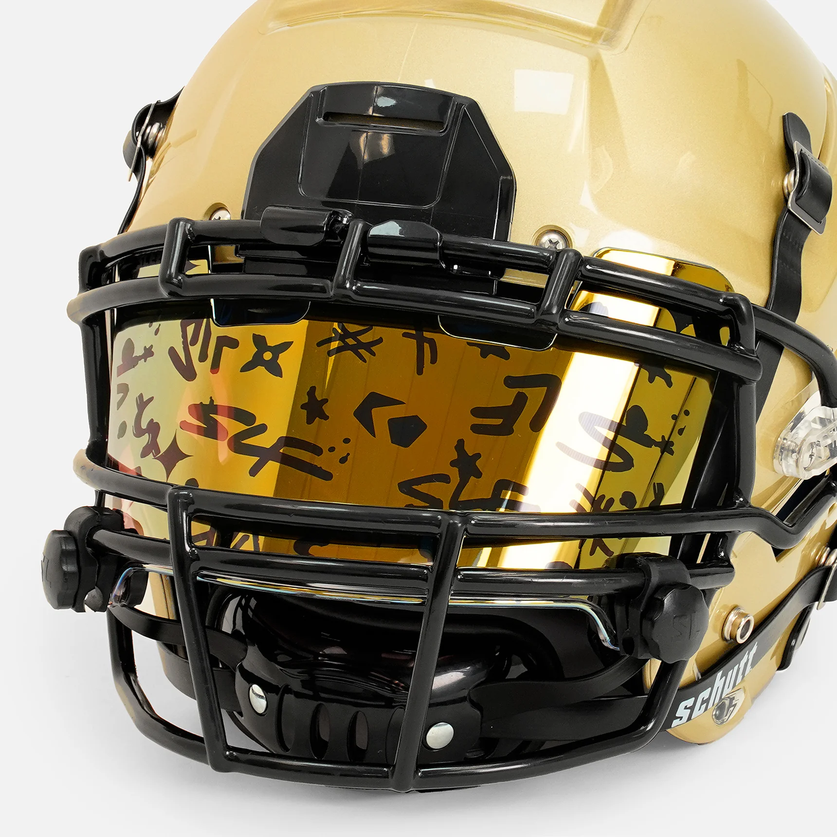 SLF Milan Pattern Gold Lite Helmet Eye-Shield Visor - Image 5