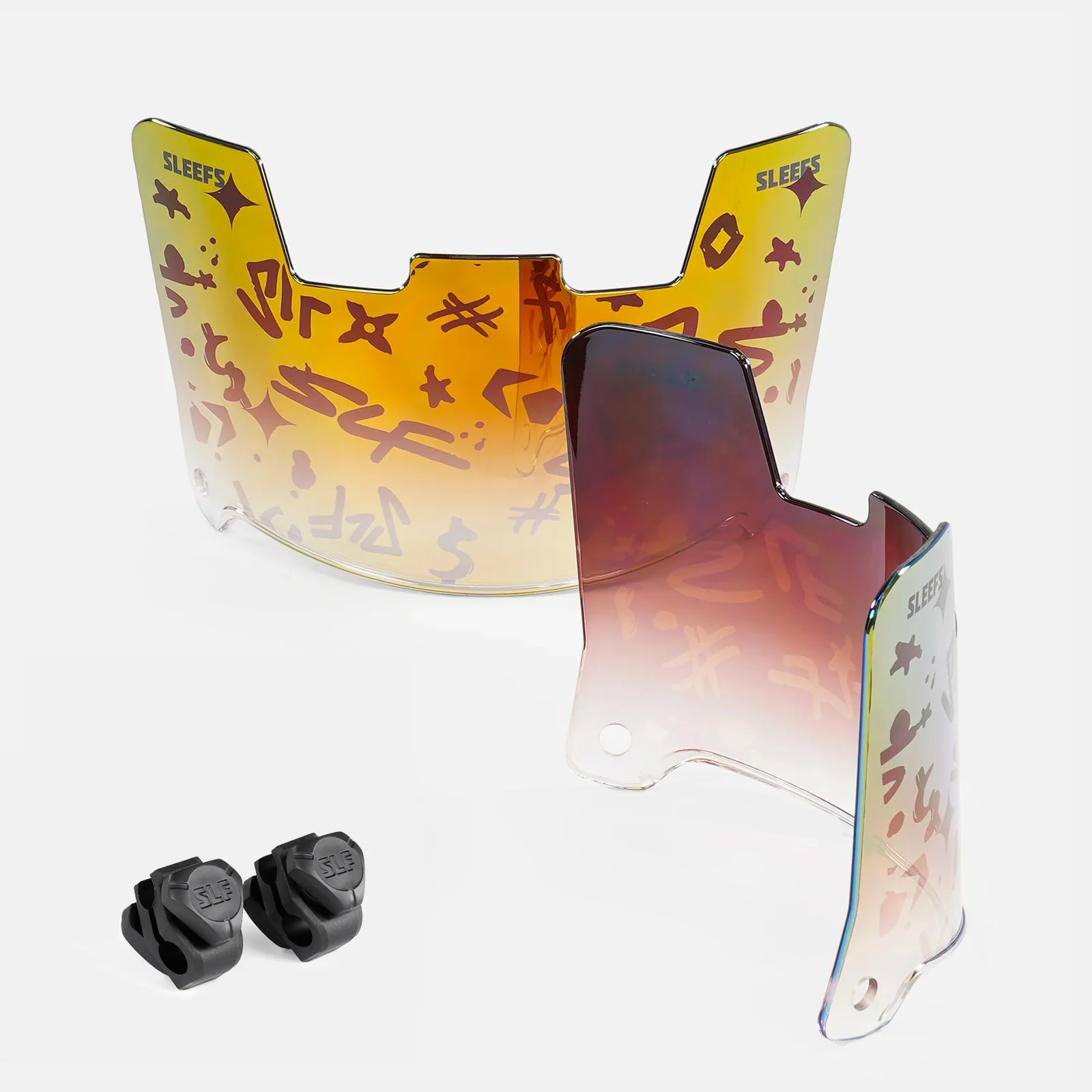 SLF Milan Pattern Gold Helmet Eye-Shield Visor for Kids - Image 2
