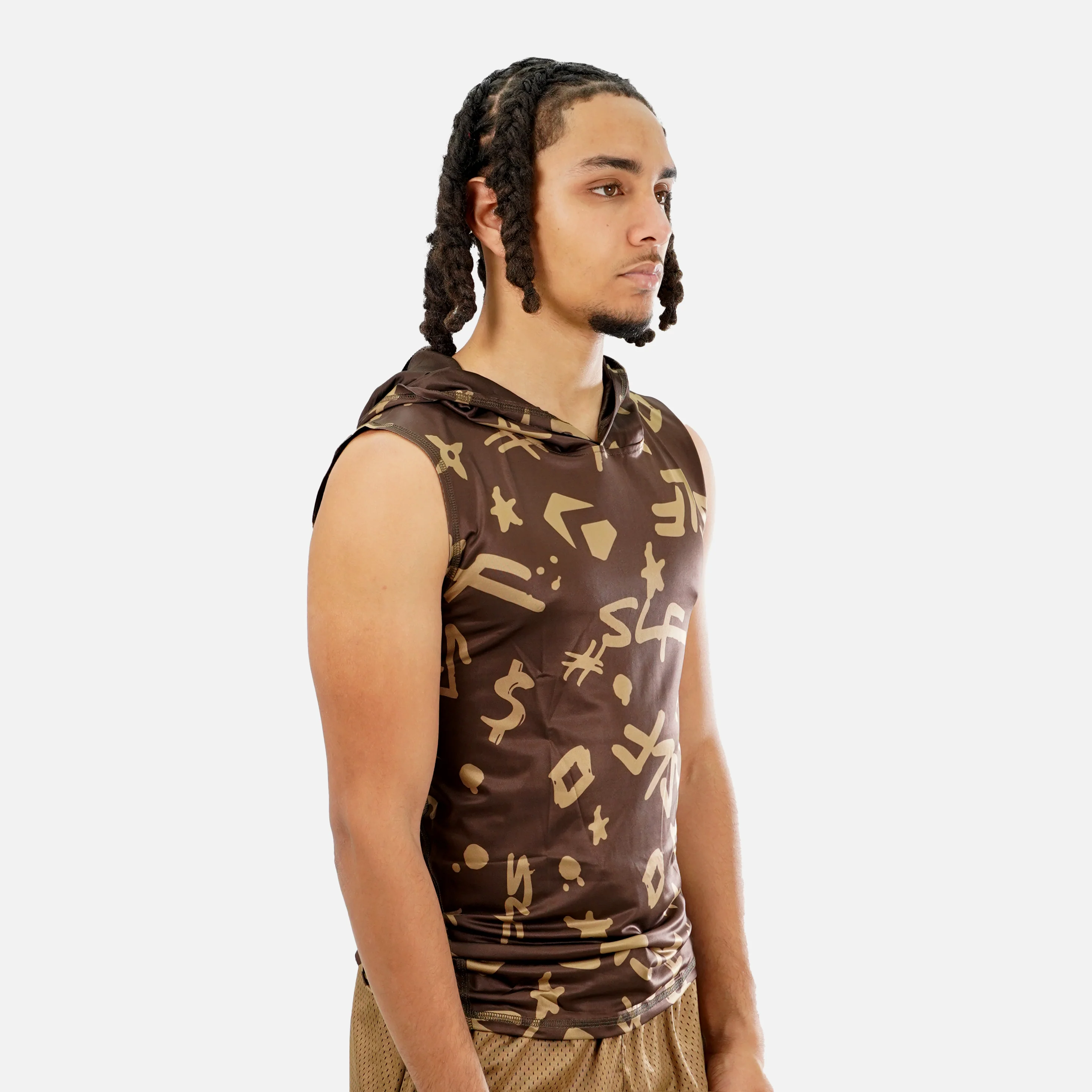 SLF Milan Pattern Sleeveless Compression Hoodie - Image 4