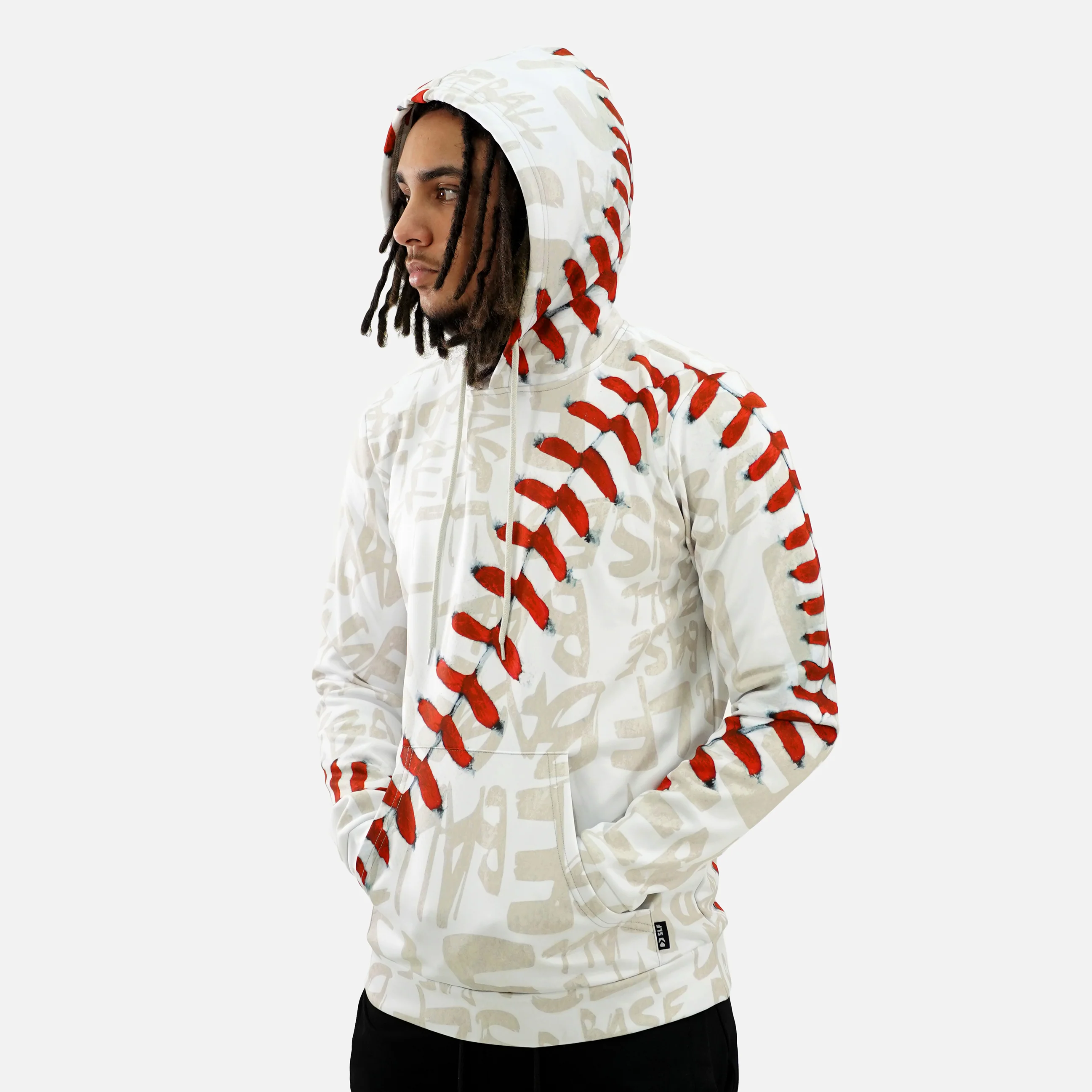 SLF Old Baseball Pattern Hoodie - Image 4