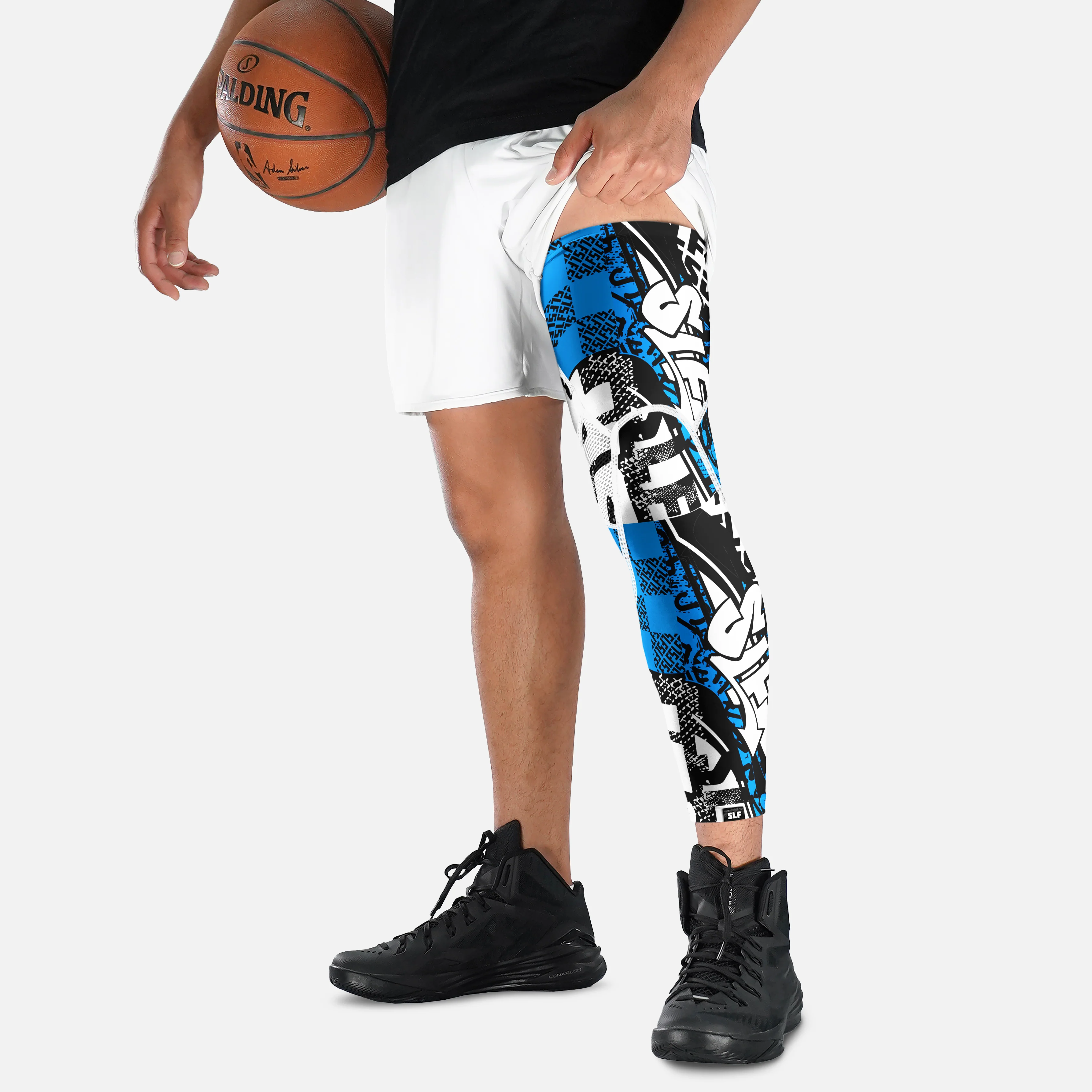 SLF Wild Blue Pattern Football Pro Leg Sleeve - Image 4