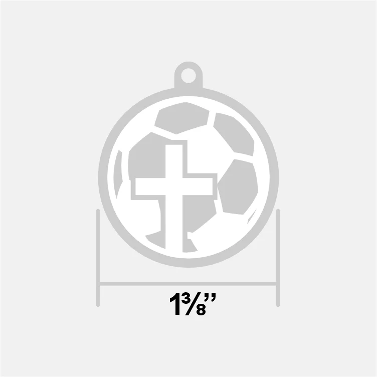 Soccer Faith Cross Pendant with Chain Kids Necklace - Gold Plated Stainless Steel - Image 5