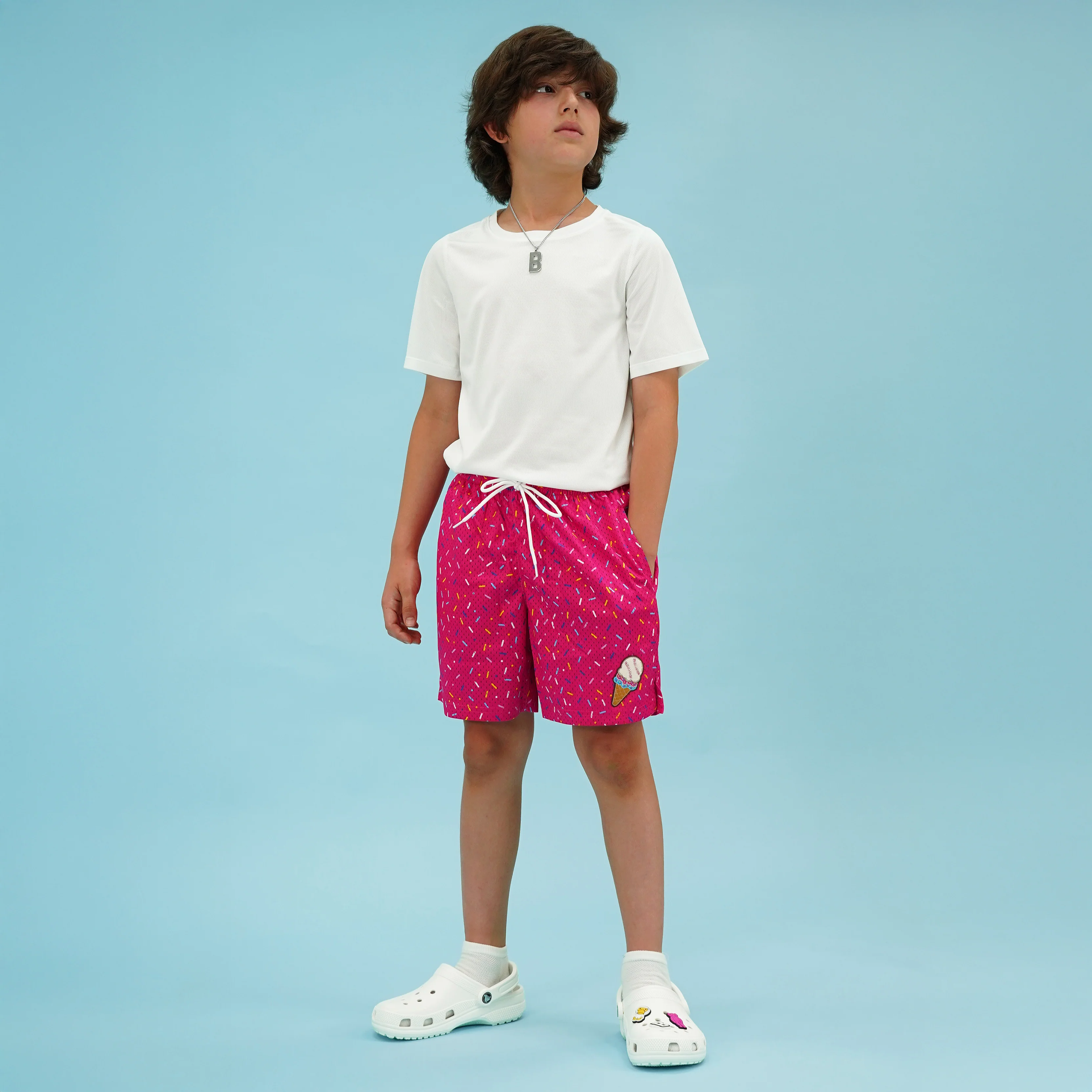 Sprinkle Blast Magenta Kids Shorts - 5" - Image 4