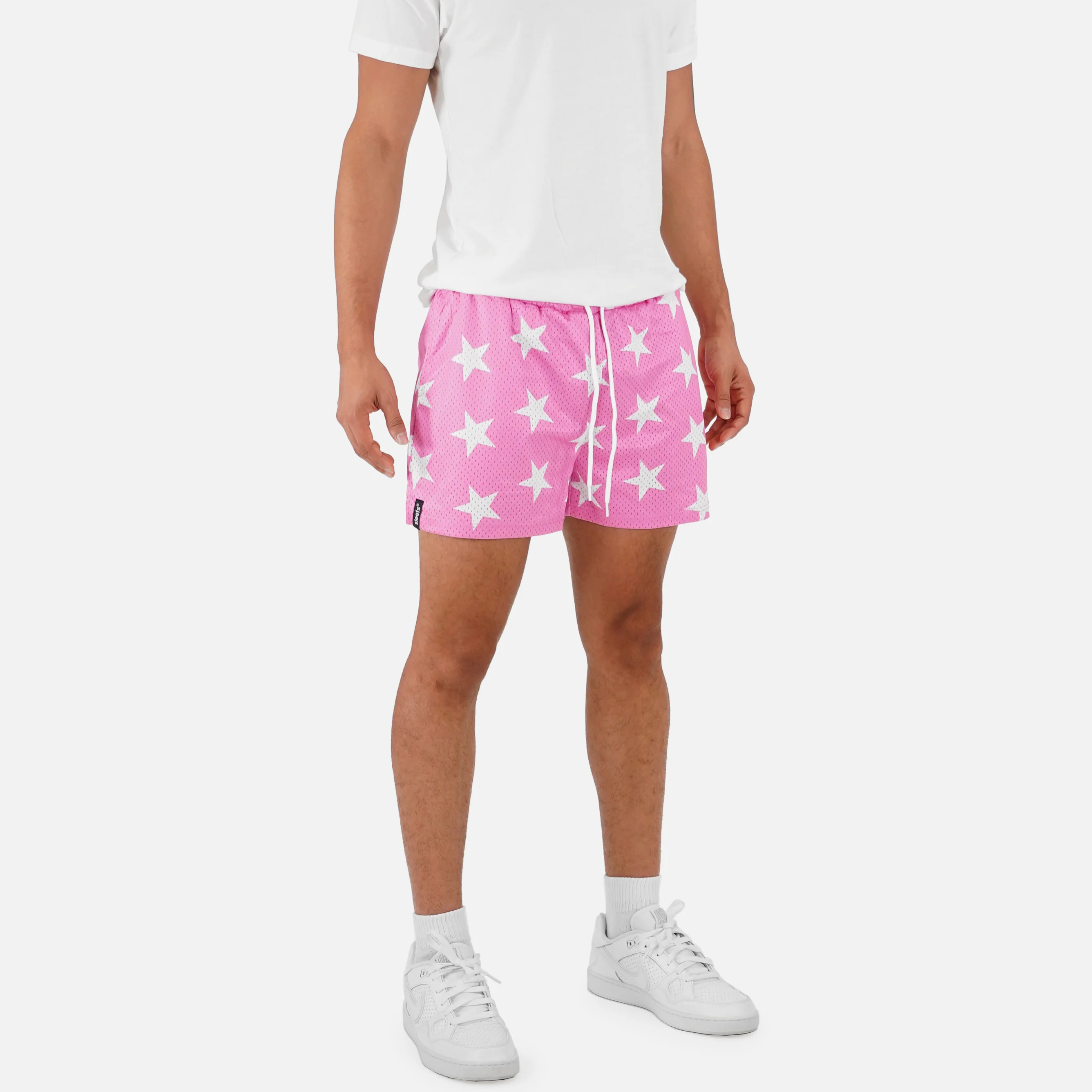 Stars Pattern Pink Shorts - 5" - Image 2