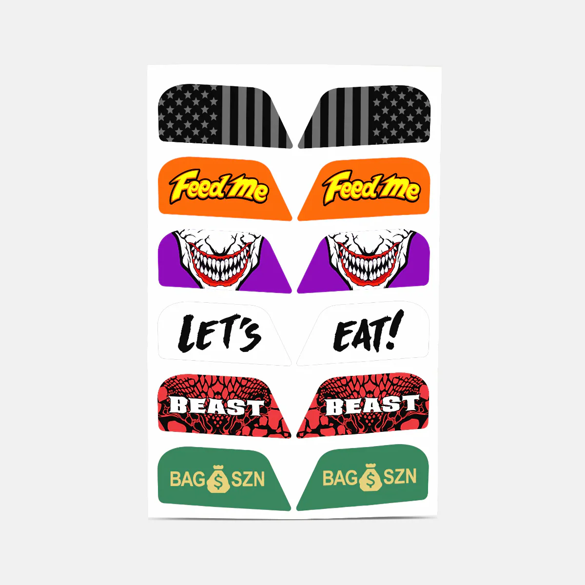 Stickers for Helmet Visor Tabs Collection #2