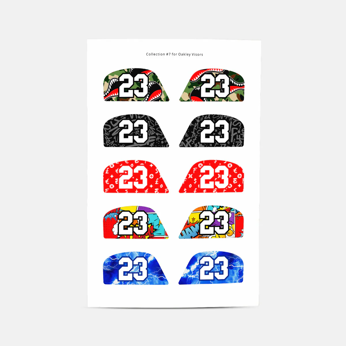 Stickers for Helmet Visor Tabs Numbers Set #2 - Image 3